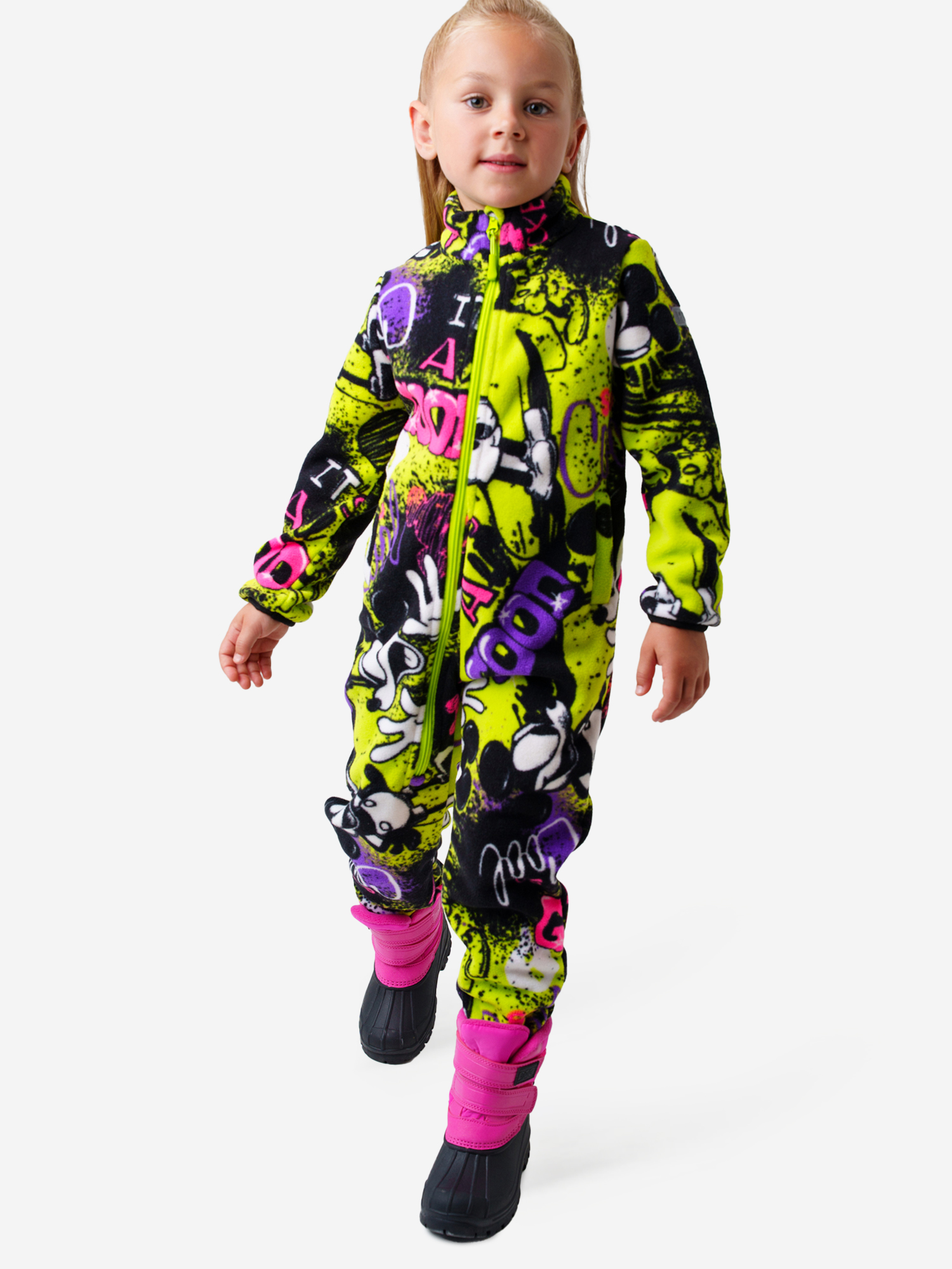 Изображение товара Комбинезон флисовый для девочек PlayToday зимний утепленный с полиэстером