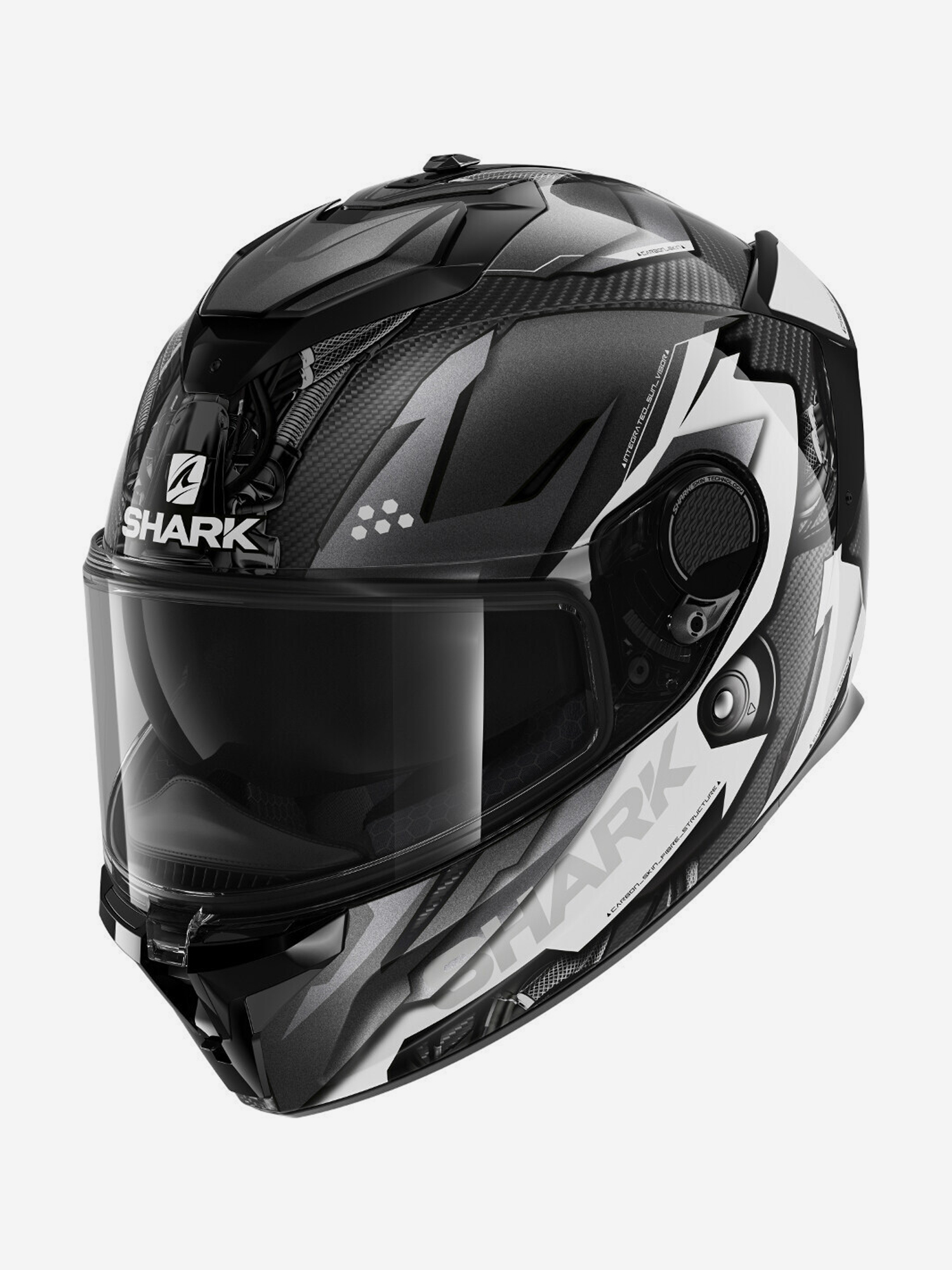 

Мотошлем интеграл SHARK SPARTAN GT CARBON URIKAN Black/White, Черный