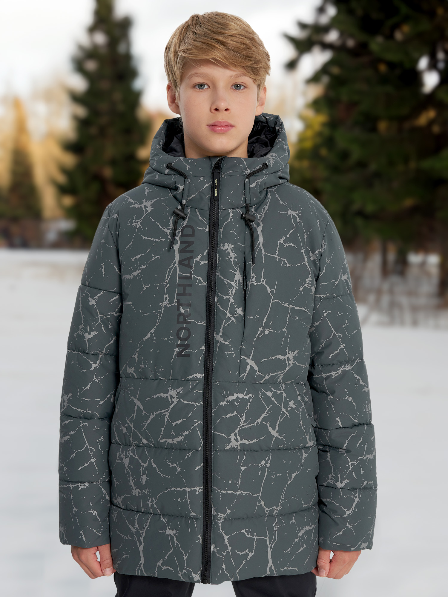 Пуховик для мальчиков Northland, серый, арт. 29457