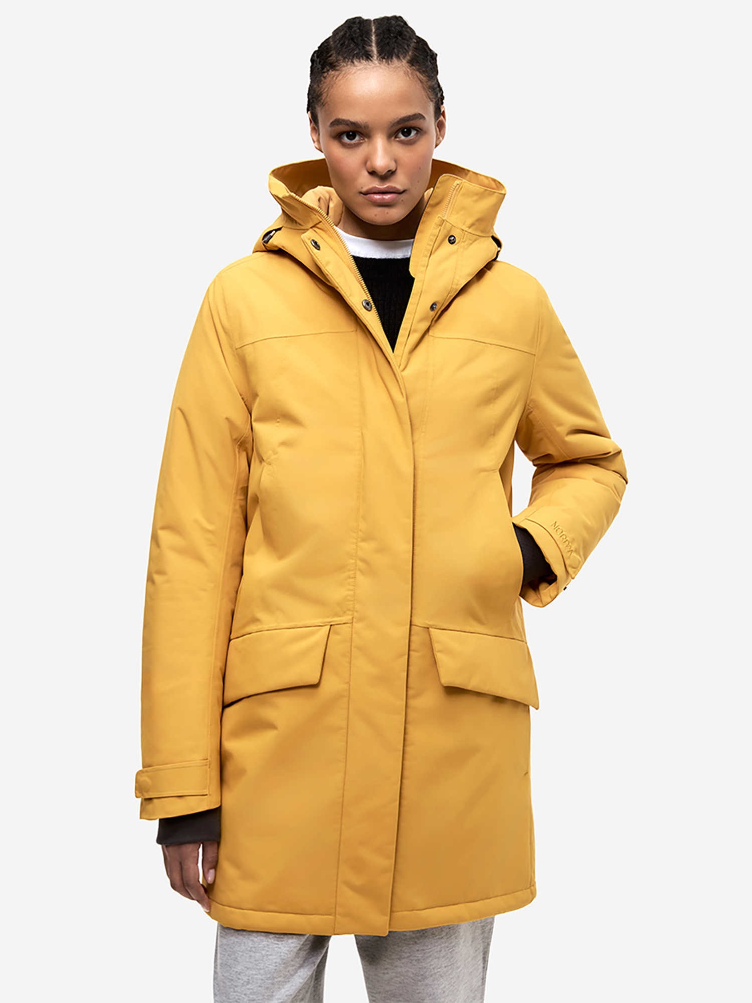 Изображение товара Женская мембранная куртка NORPPA Avacha желтая зимняя одежда для активного отдыха