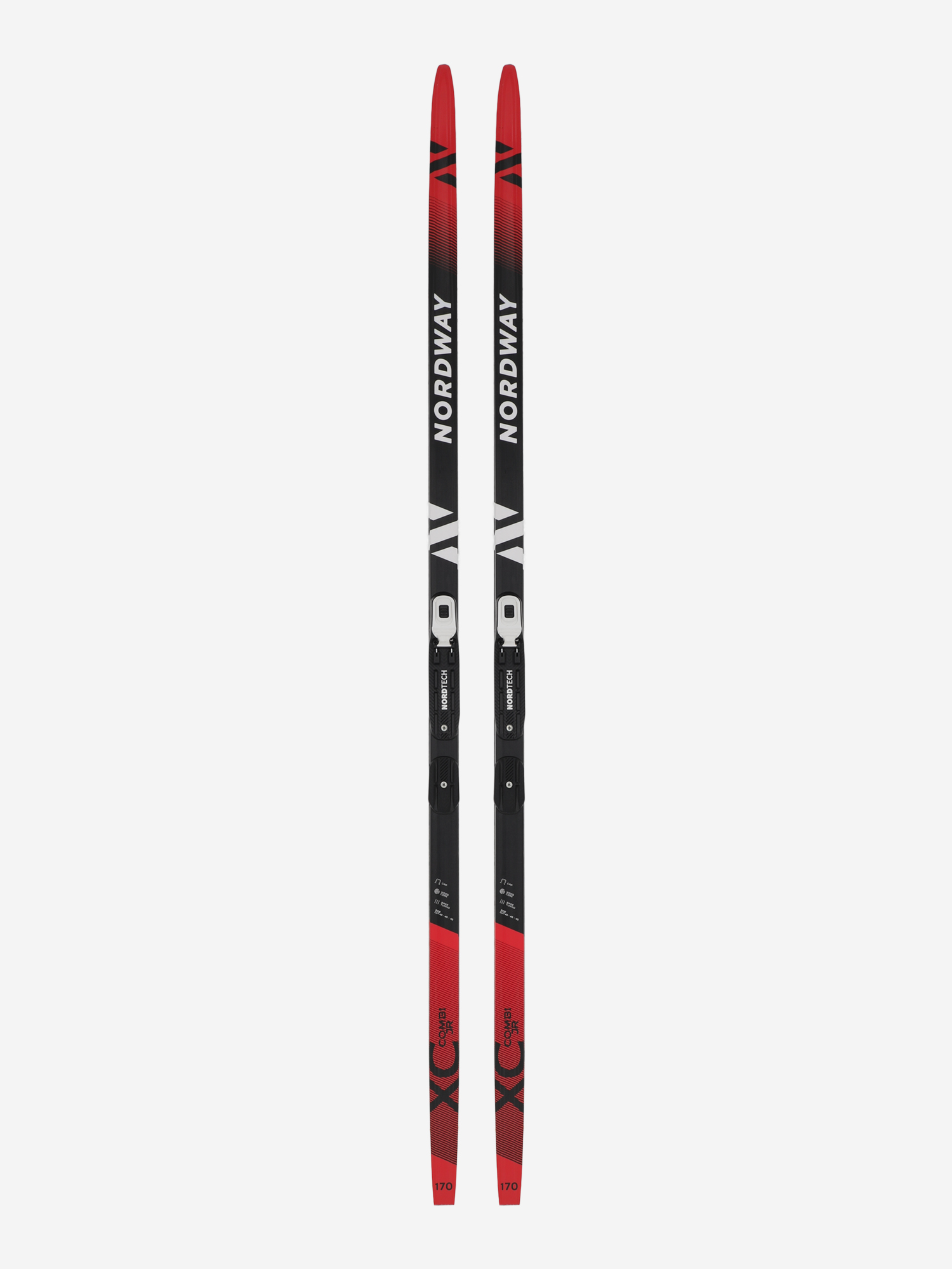Беговые лыжи детские Nordway XC Combi + крепления NNN, Красный