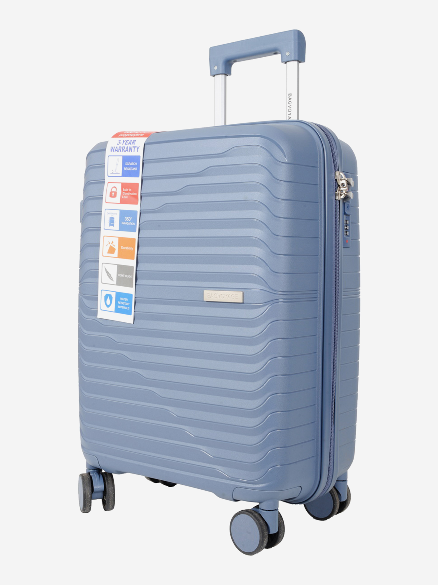 Изображение товара Чемодан Bagvoyag PPLX08-1KQRYB6A-BLUE 41л, пластик, малый, универсальный