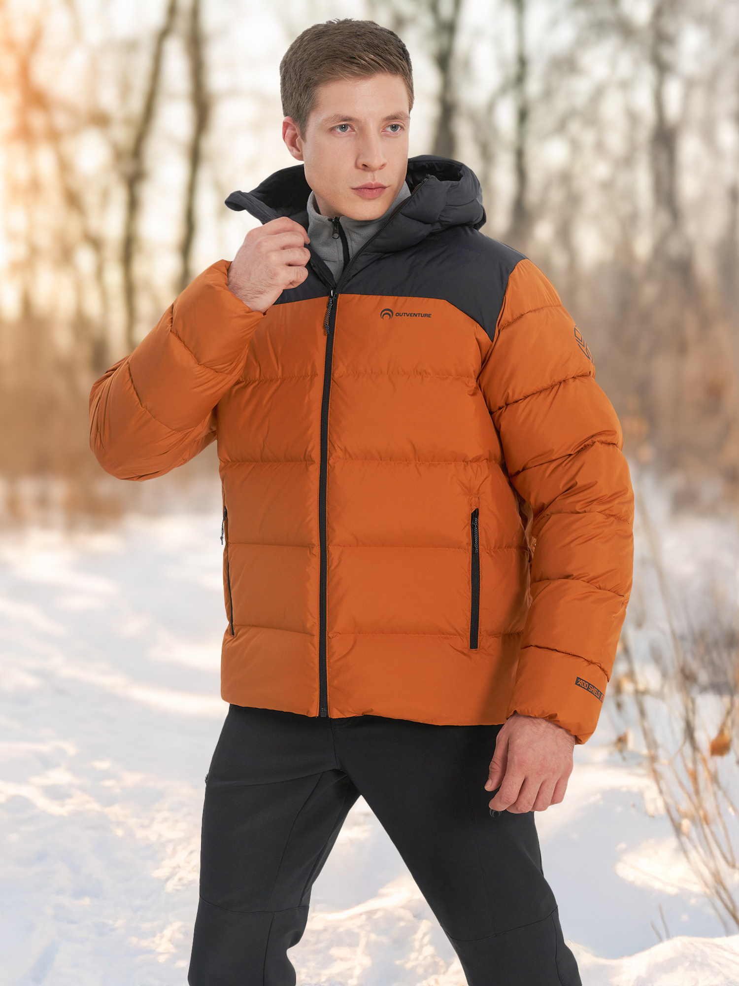 Пуховик мужской Outventure, оранжевый, арт. 137731out-eb
