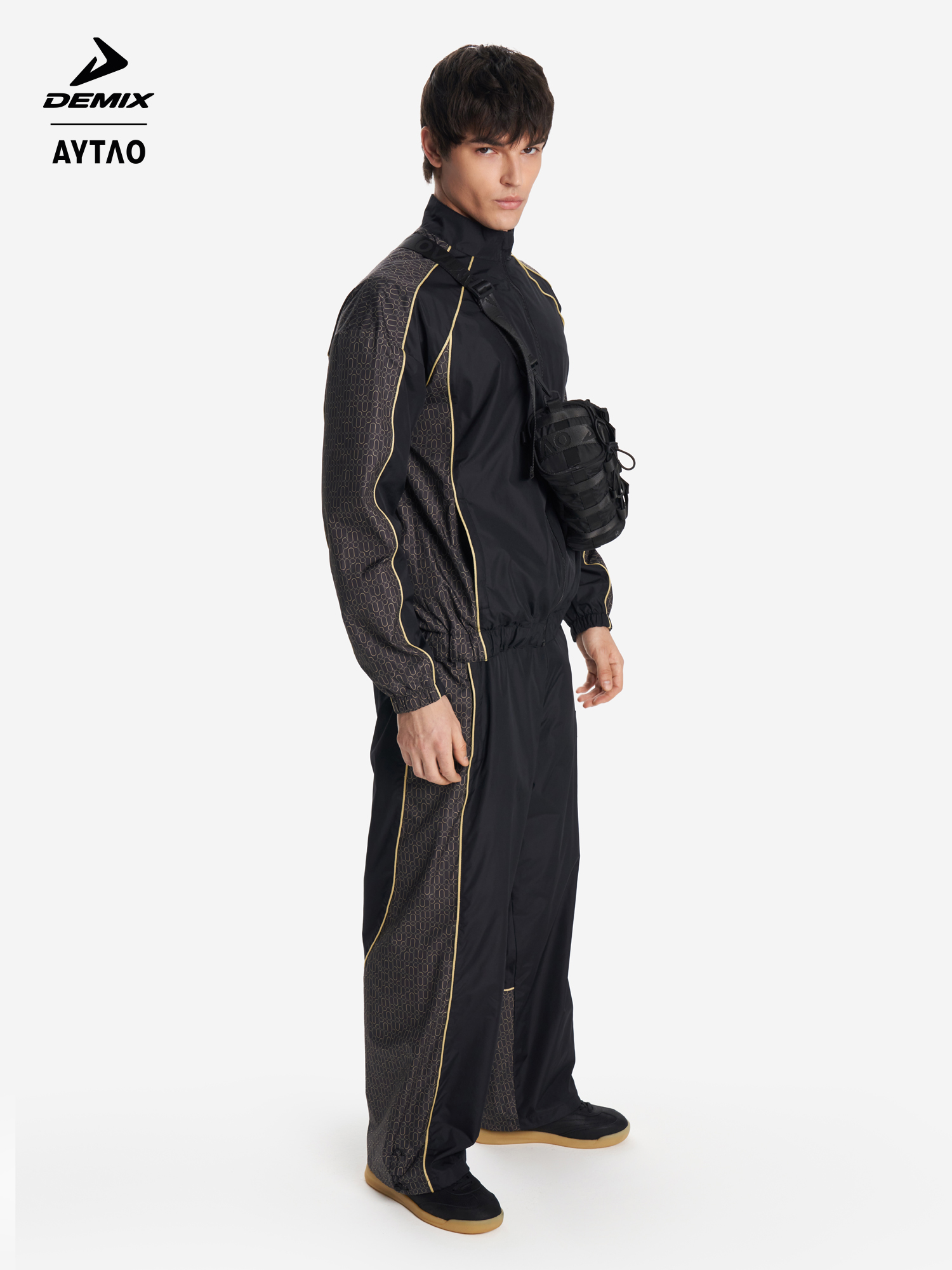 Брюки Demix x AYTΛO оверсайз, черный, арт. 142005DMX-BC