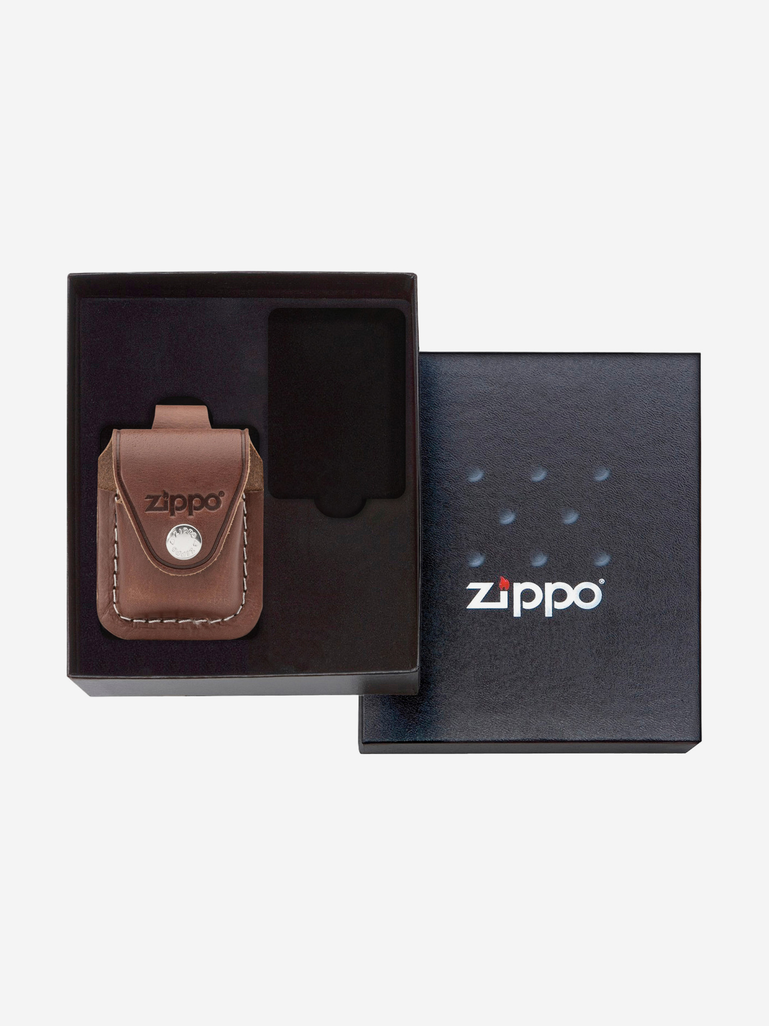

Подарочный набор для классической зажигалки ZIPPO: Подарочная коробка Zippo + Чехол для зажигалки с петлей + место для зажигалки, Коричневый