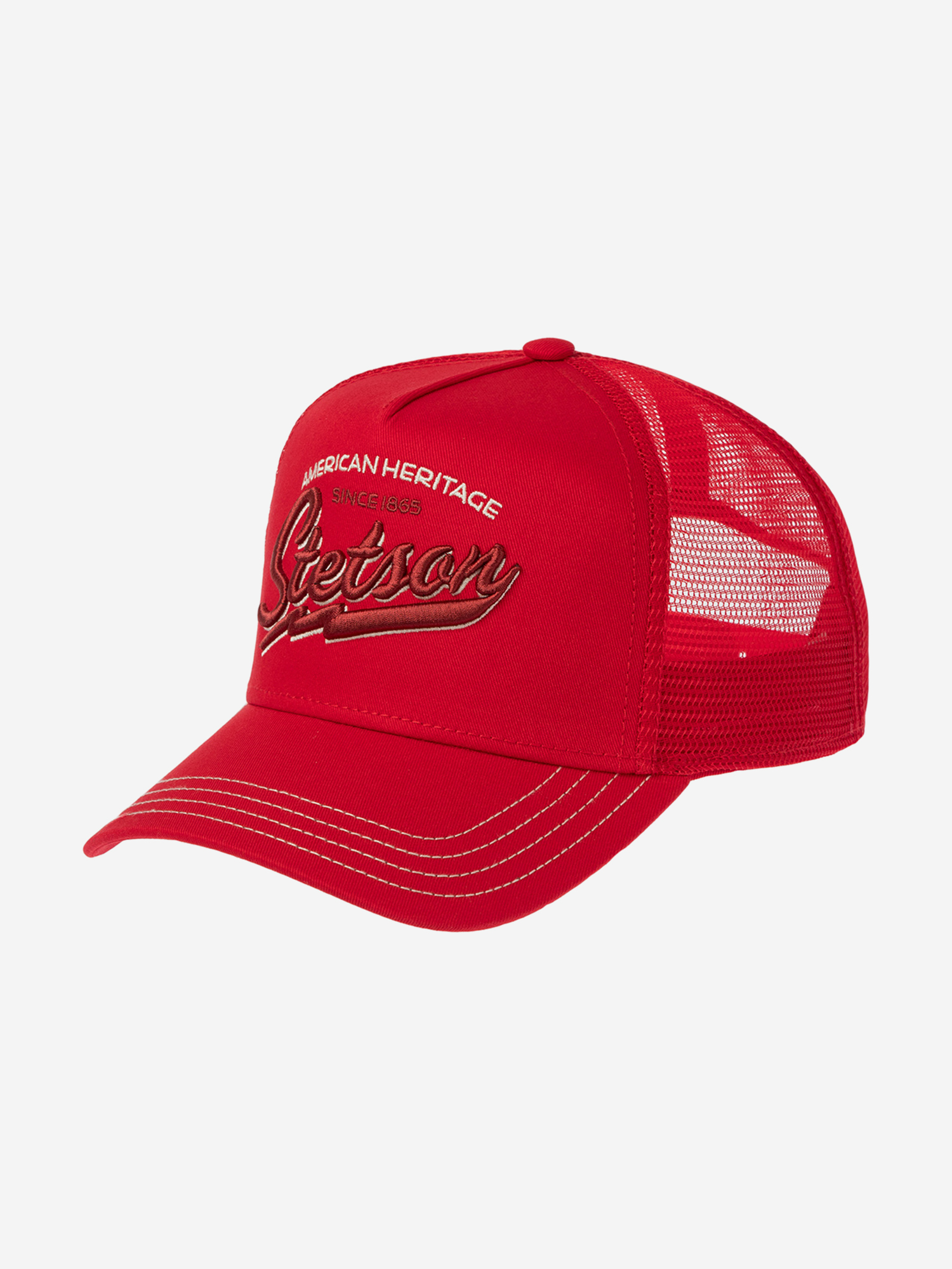 Изображение товара Бейсболка с сеточкой STETSON 7751171 TRUCKER CAP American Heritage Classic красная