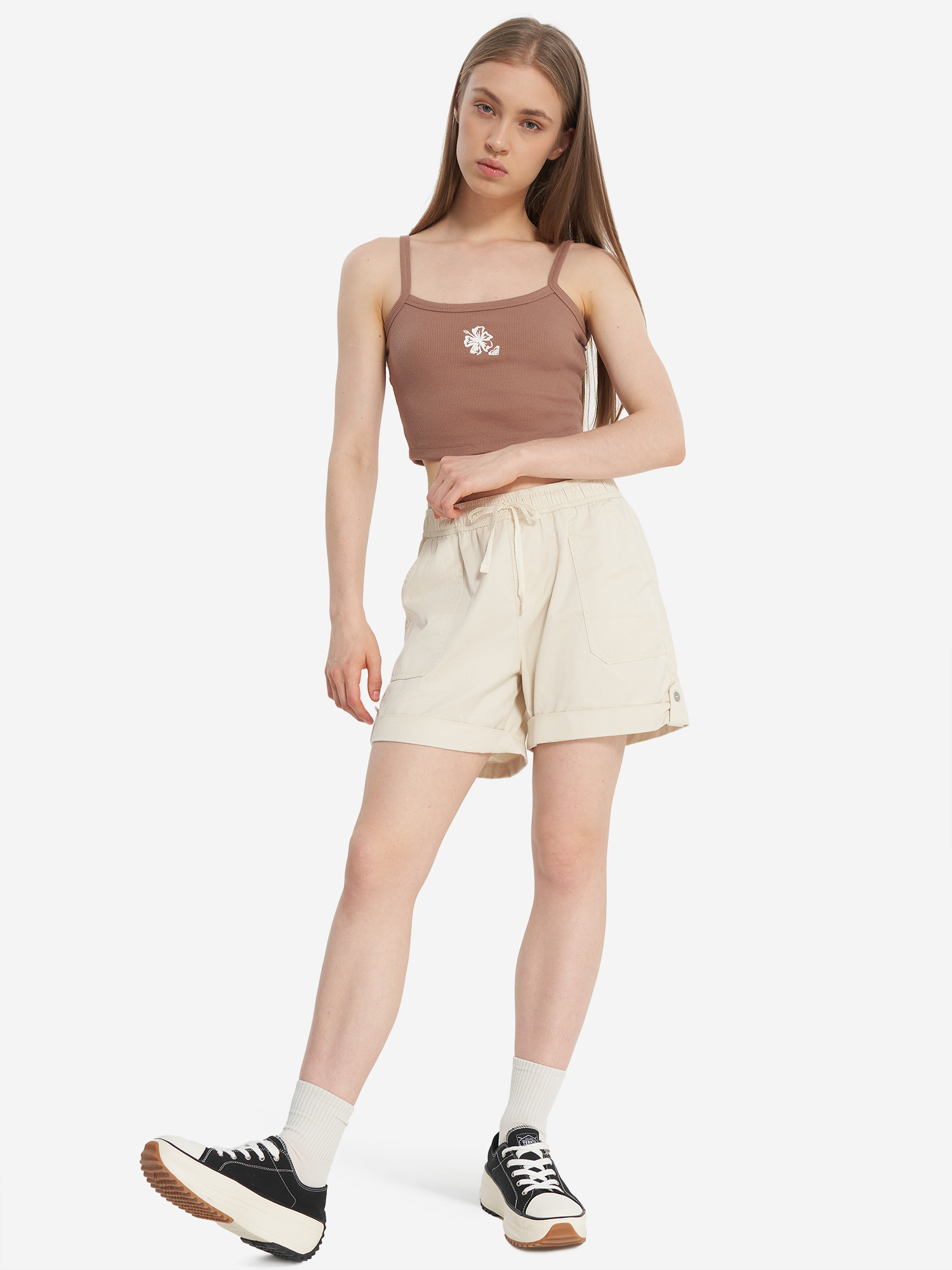 фото Майка женская roxy summer soul cami, коричневый