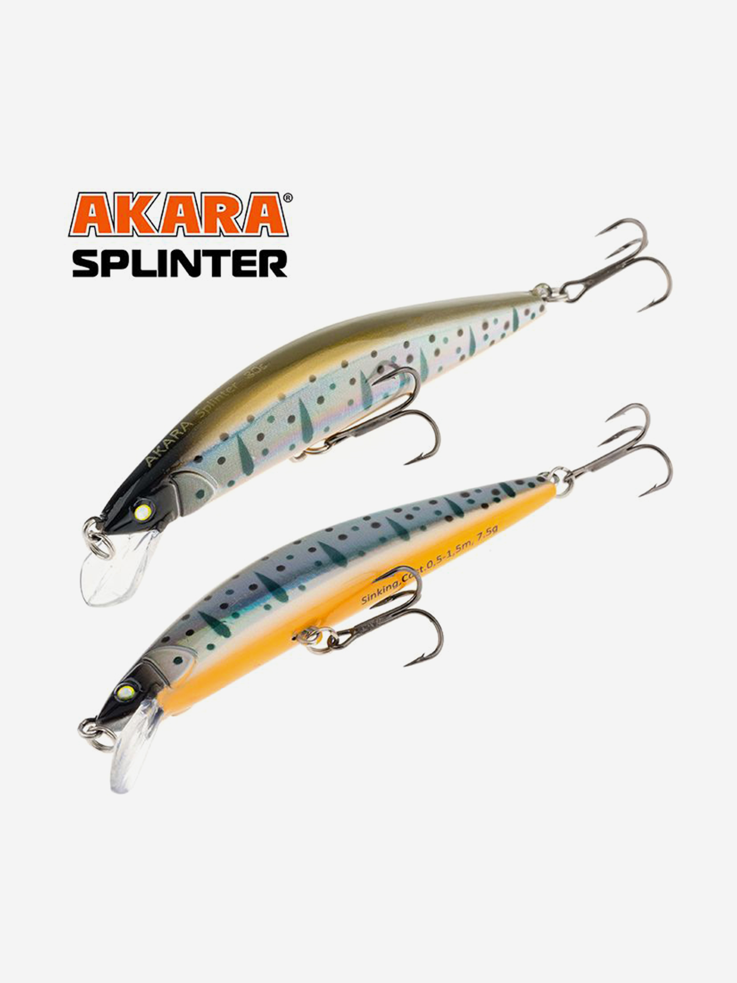 Изображение товара Воблер Akara Splinter 80S минноу тонущий на щуку, судака, окуня 7,5гр A104