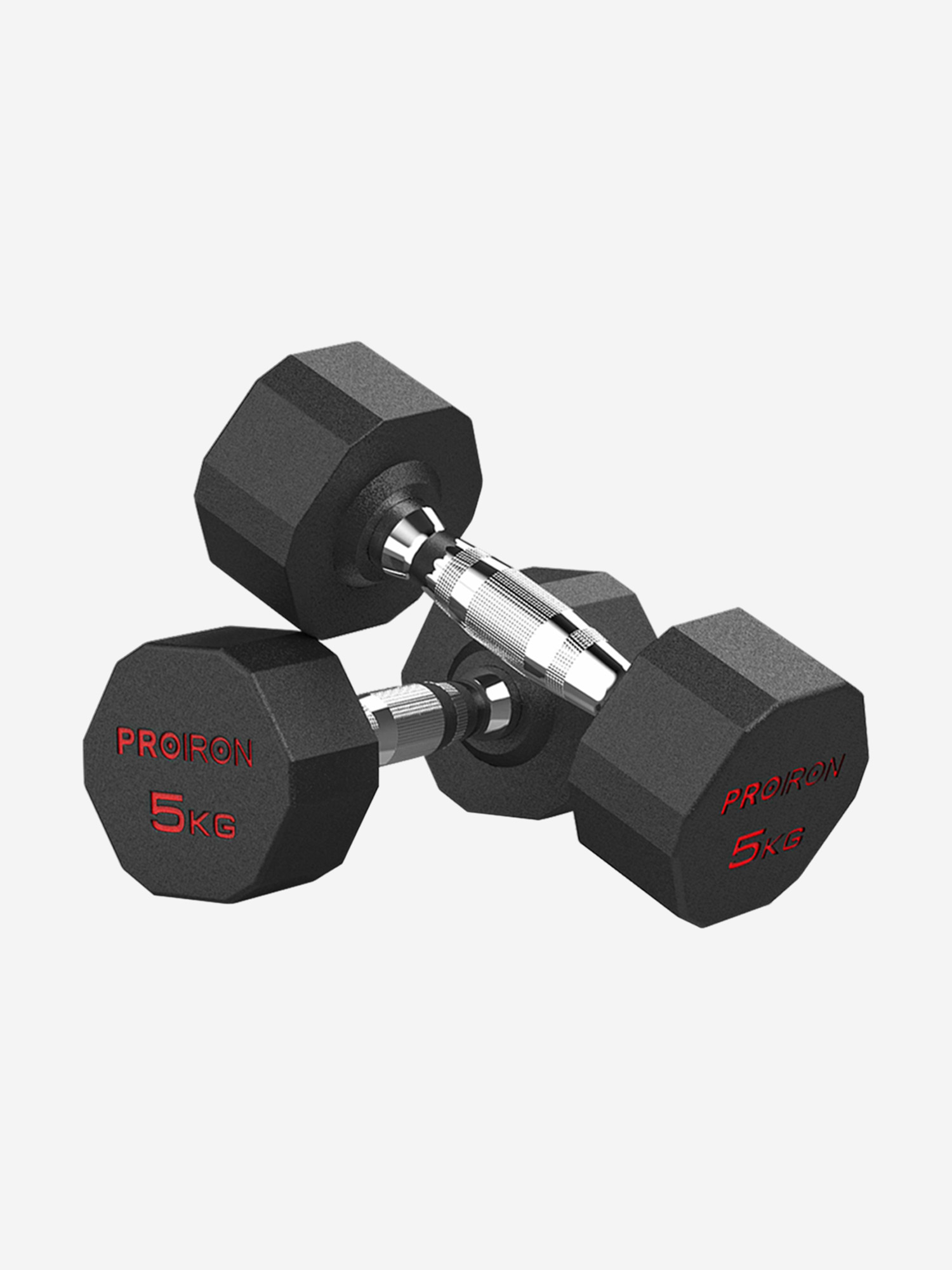 

Гантели PROIRON обрезиненные набор 2 шт, 5+5 кг, Черный