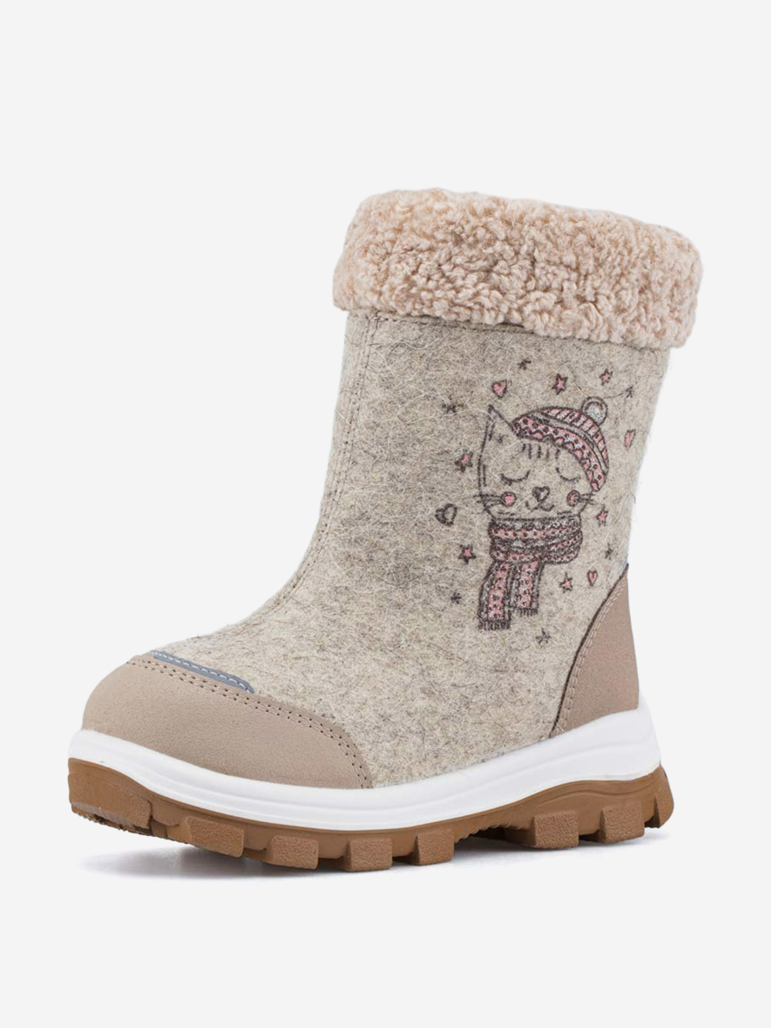 Изображение товара Валенки для девочки Котофей бежевые на зиму