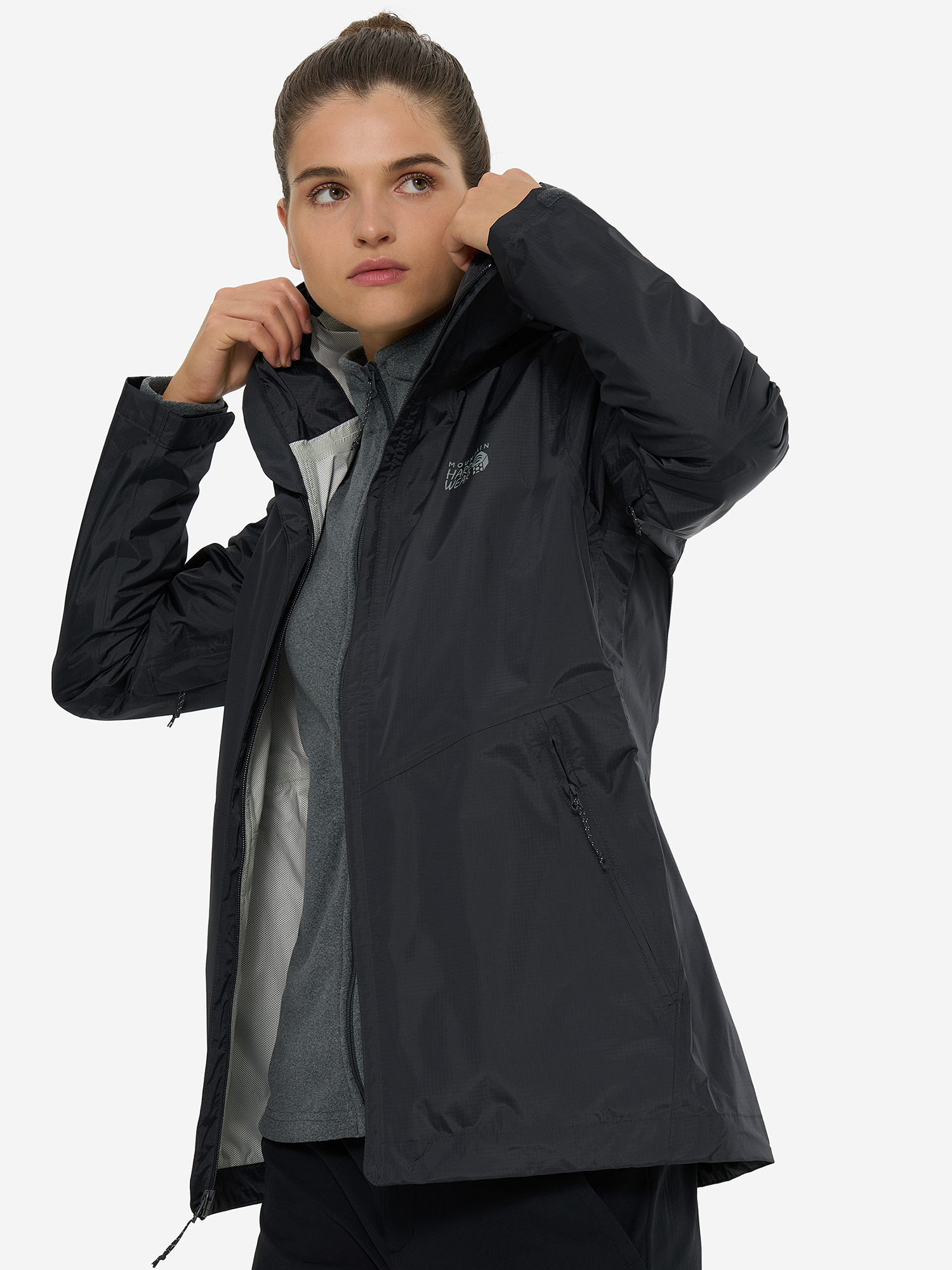 

Куртка мембранная женская Mountain Hardwear Acadia Jacket, Серый