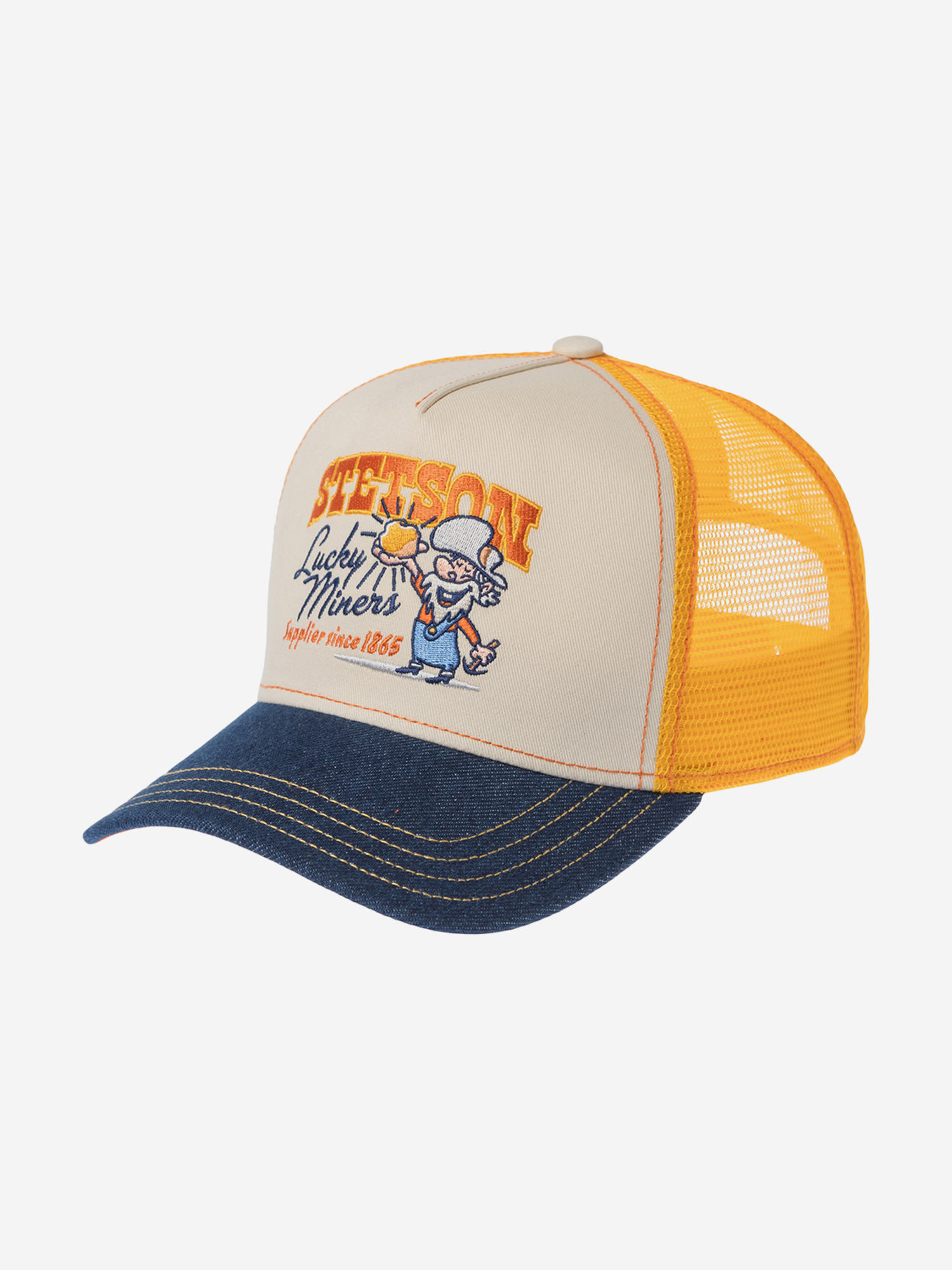 

Бейсболка с сеточкой STETSON 7741103 TRUCKER CAP LUCKY MINERS (бежевый), Бежевый
