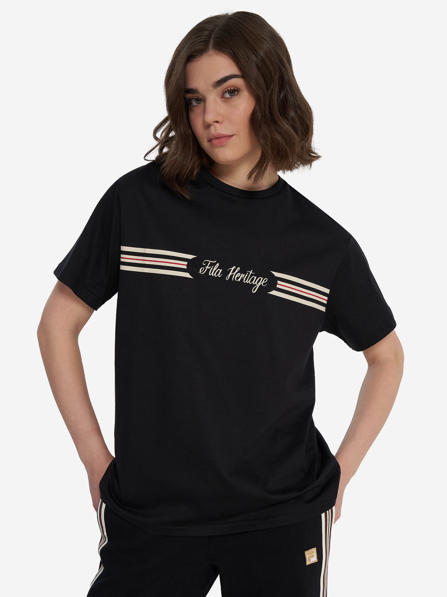 Футболка женская оверсайз FILA, черный, арт. 20860