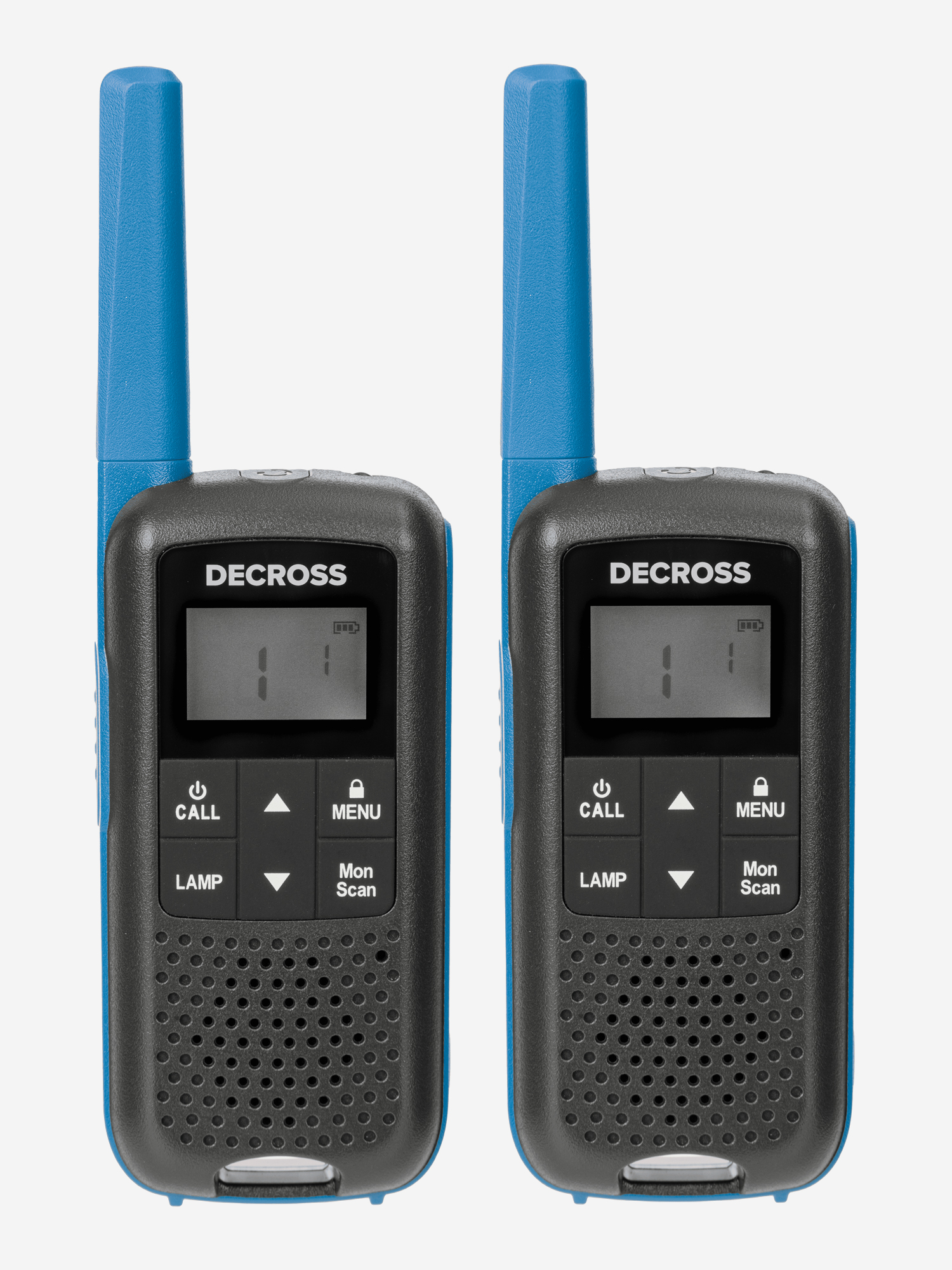 Комплект из двух радиостанций Decross DC63 Blue Twin EU с ЗУ, подсветка для клавиатуры