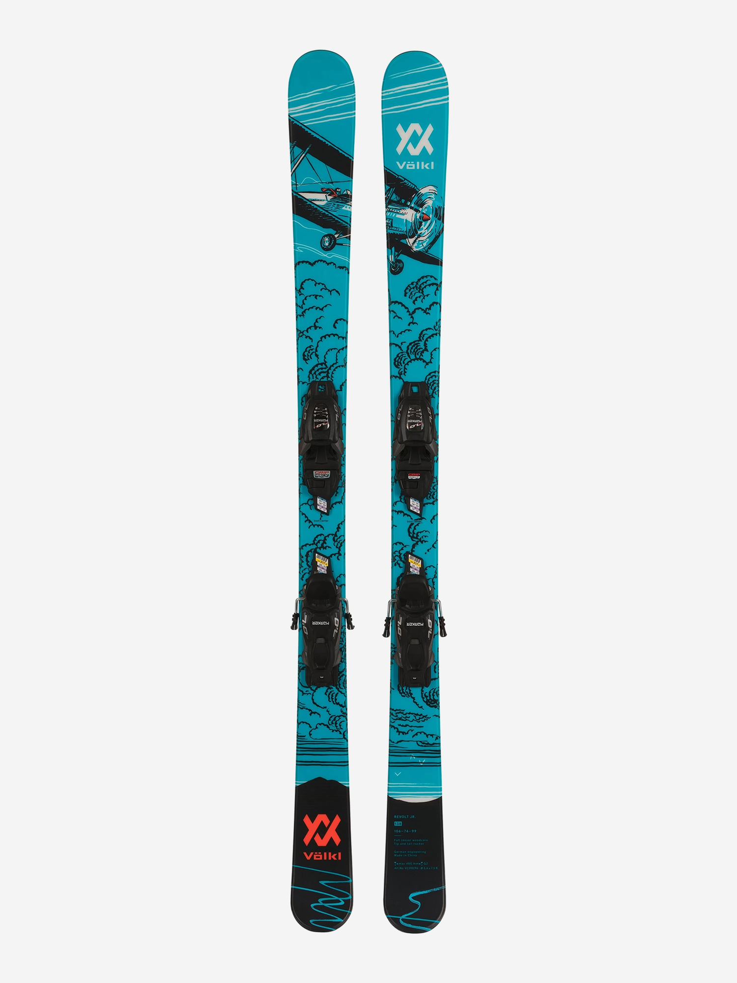 

Горные лыжи детские Volkl Revolt + крепления 7.0 vMotion, Голубой