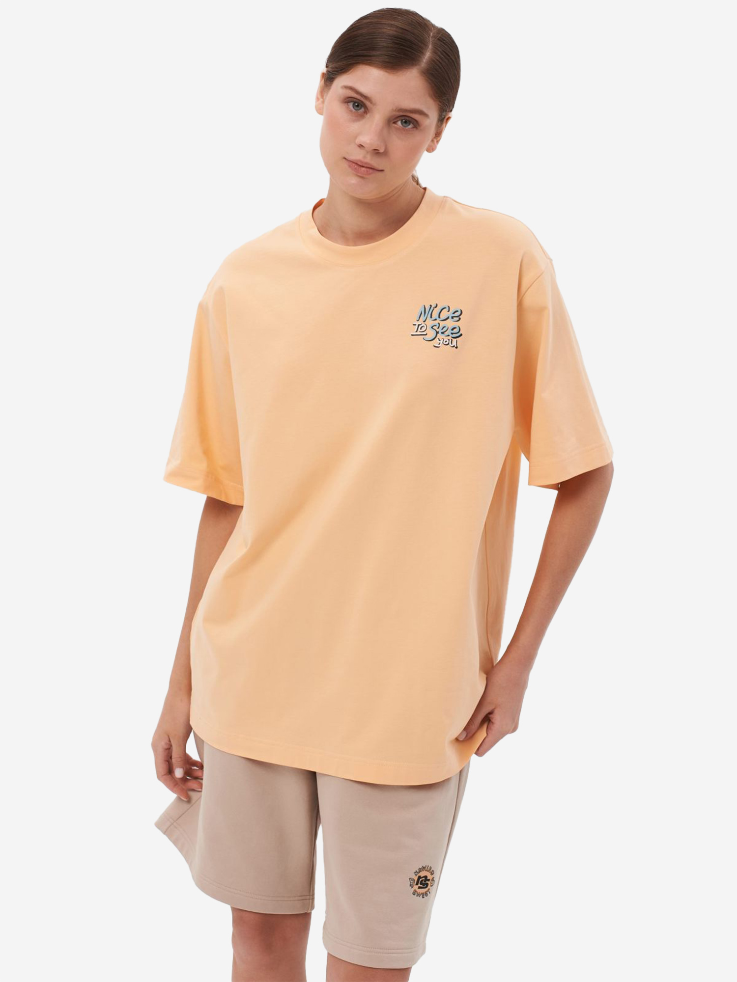 

Футболка женская Nikasport с принтом Oversize, Бежевый