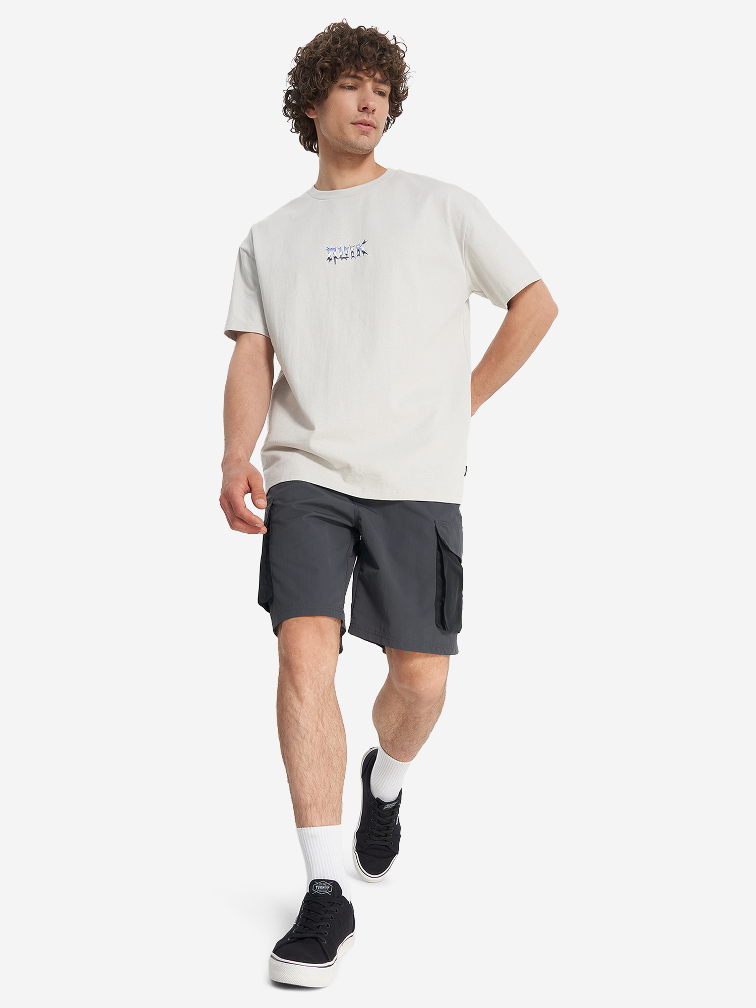 фото Футболка мужская оверсайз quiksilver mercury chrome lightning, белый