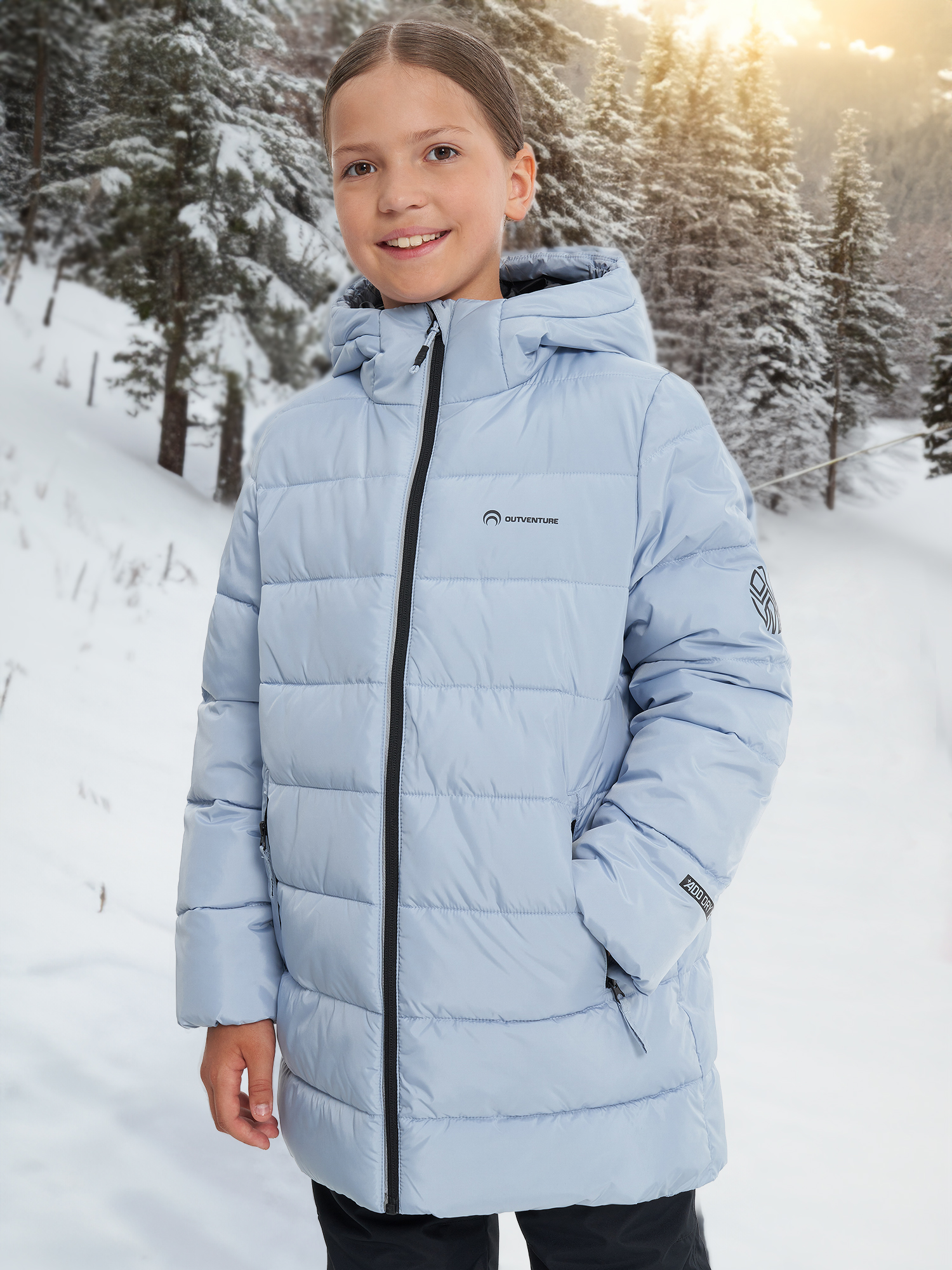 

Пуховик для девочек Outventure, Синий