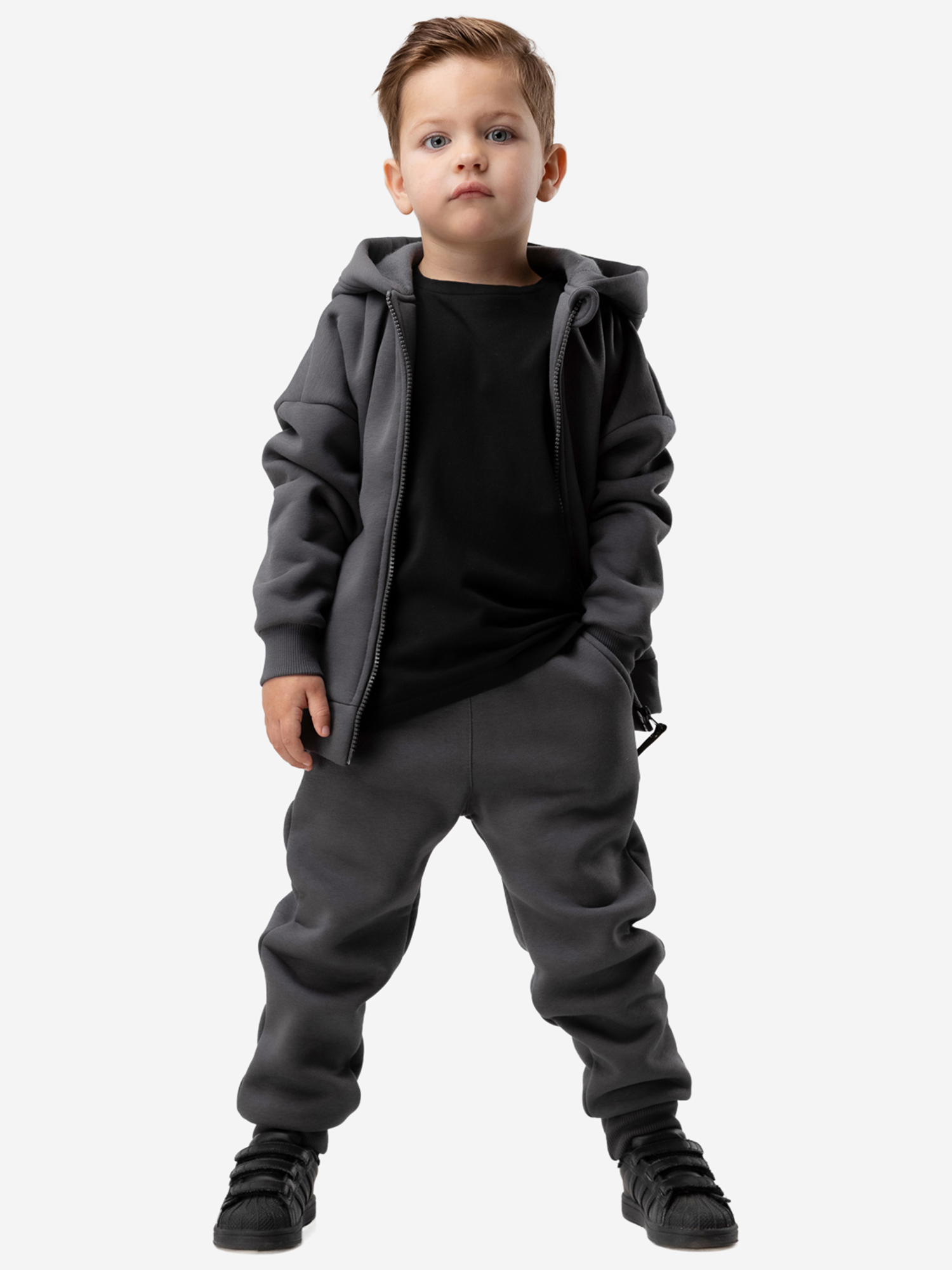 Изображение товара Костюм с начесом для мальчиков bodo графит всесезонный утепленный
