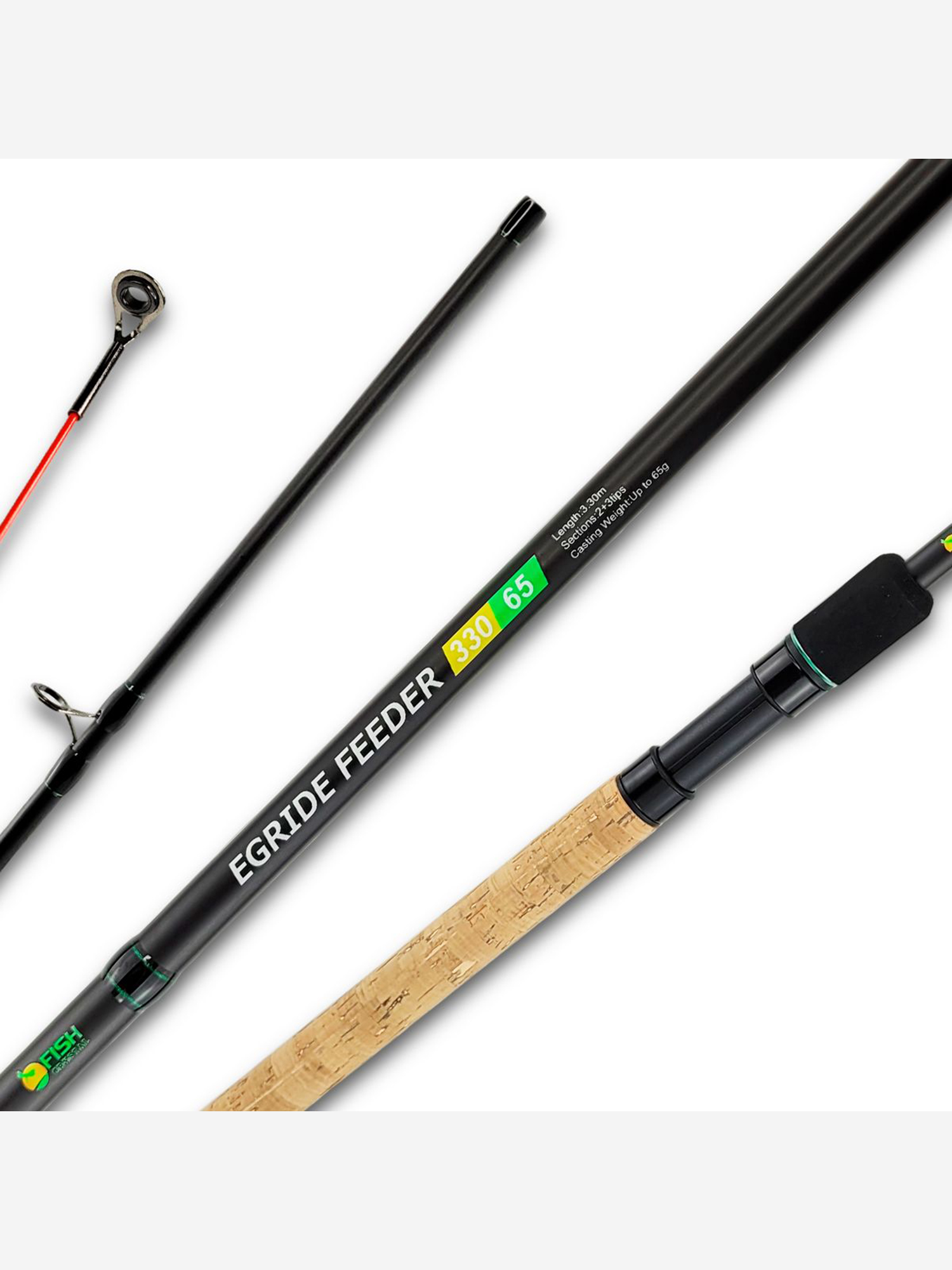 Изображение товара Фидер Fish Crystal EGRIDE FEEDER EGR-332ML (3.30м до 65гр), 2+3 tips, Черный