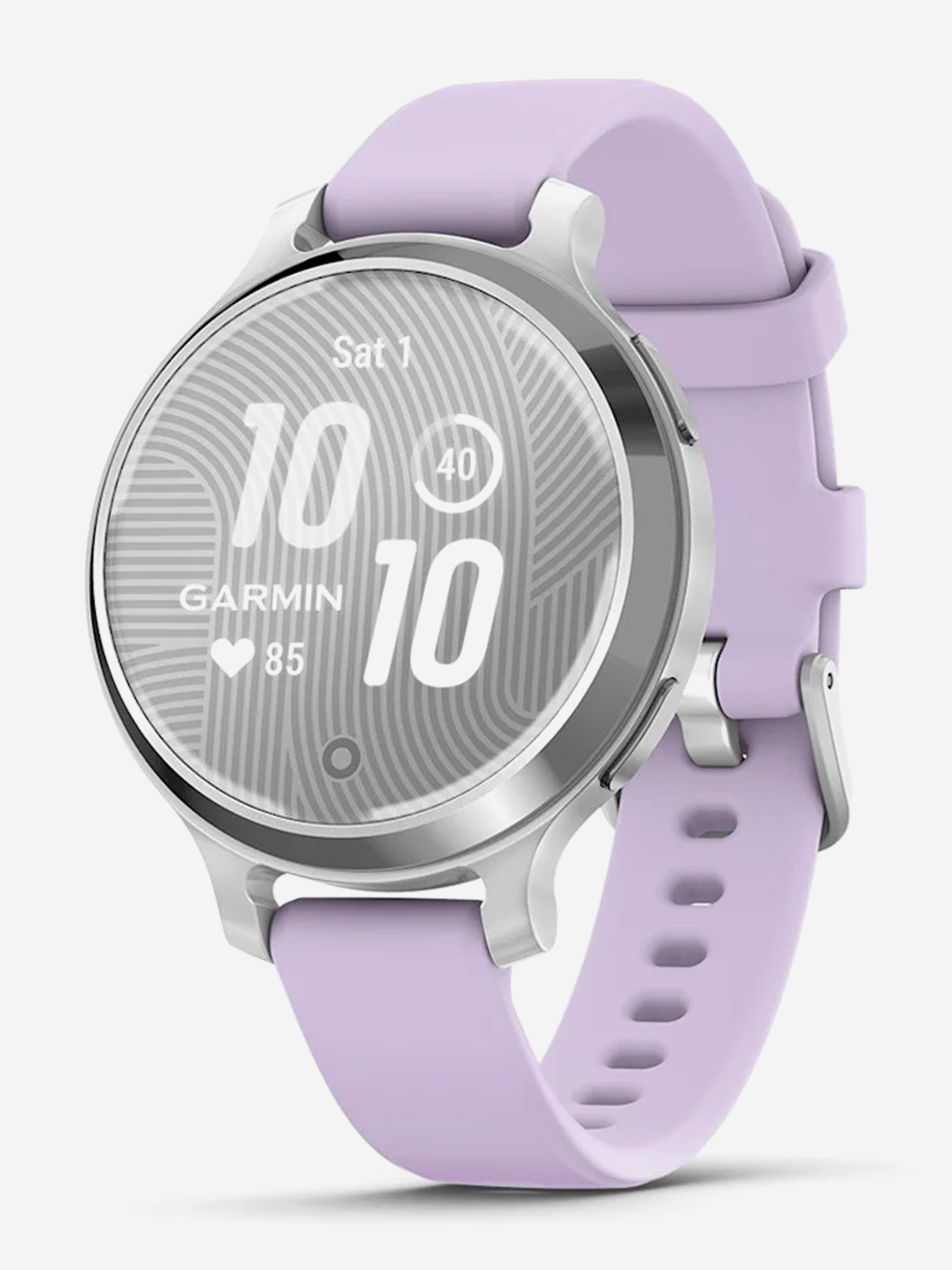 

Спортивные часы Garmin Lily 2 Active с серебристым безелем, фиолетовый силиконовый ремешок, Фиолетовый