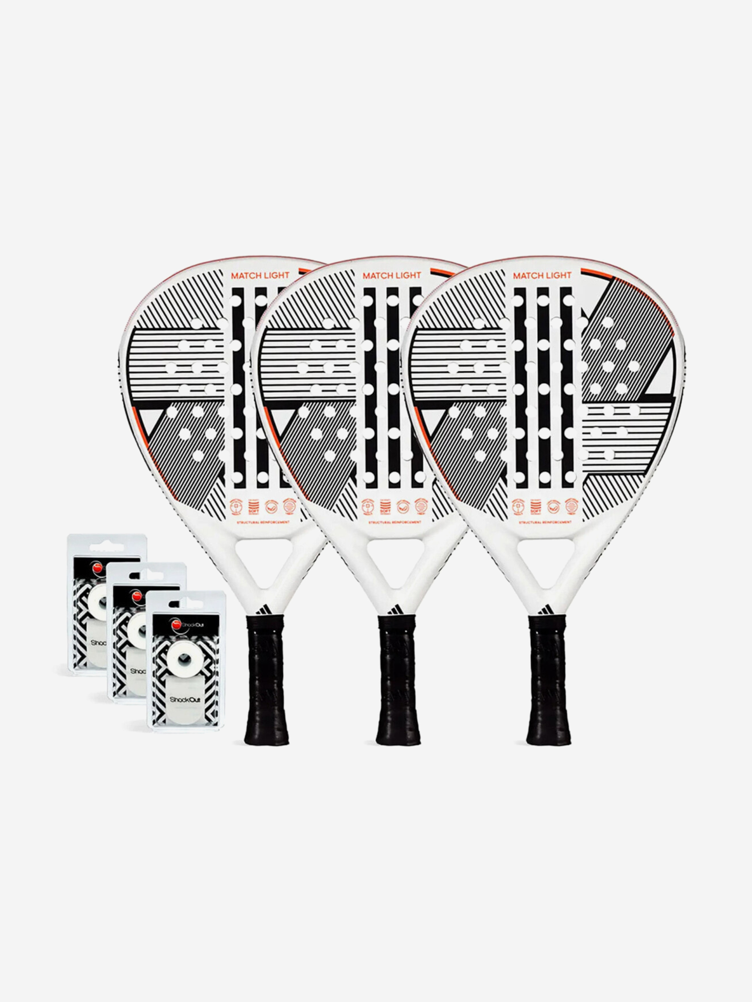 Изображение товара Набор из 3 ракеток для падела Adidas Match Light 3.3 - легкие и маневренные