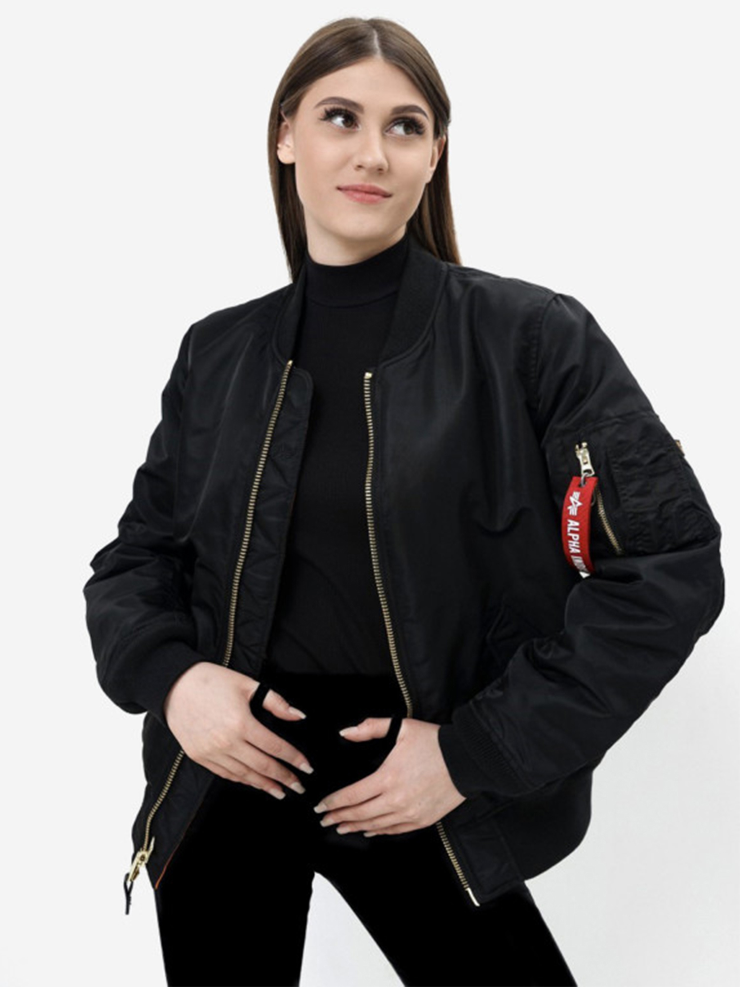 

Бомбер утепленный женский MA-1 W Alpha Industries, Черный