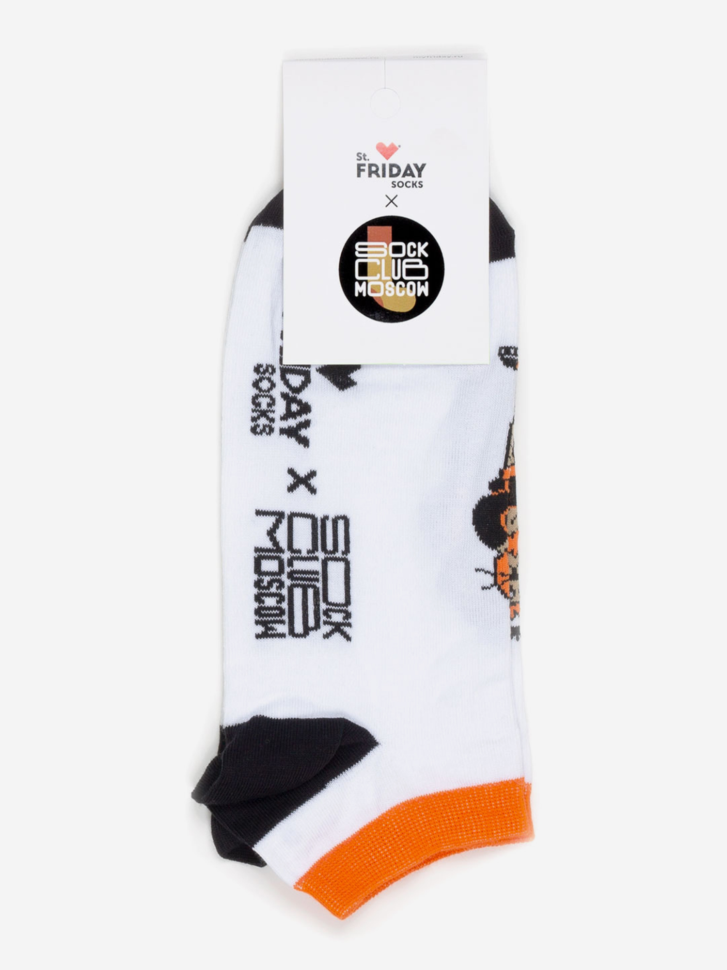 

Носки короткие с рисунками St.Friday Socks x Sock Club Moscow, Модник, Белый