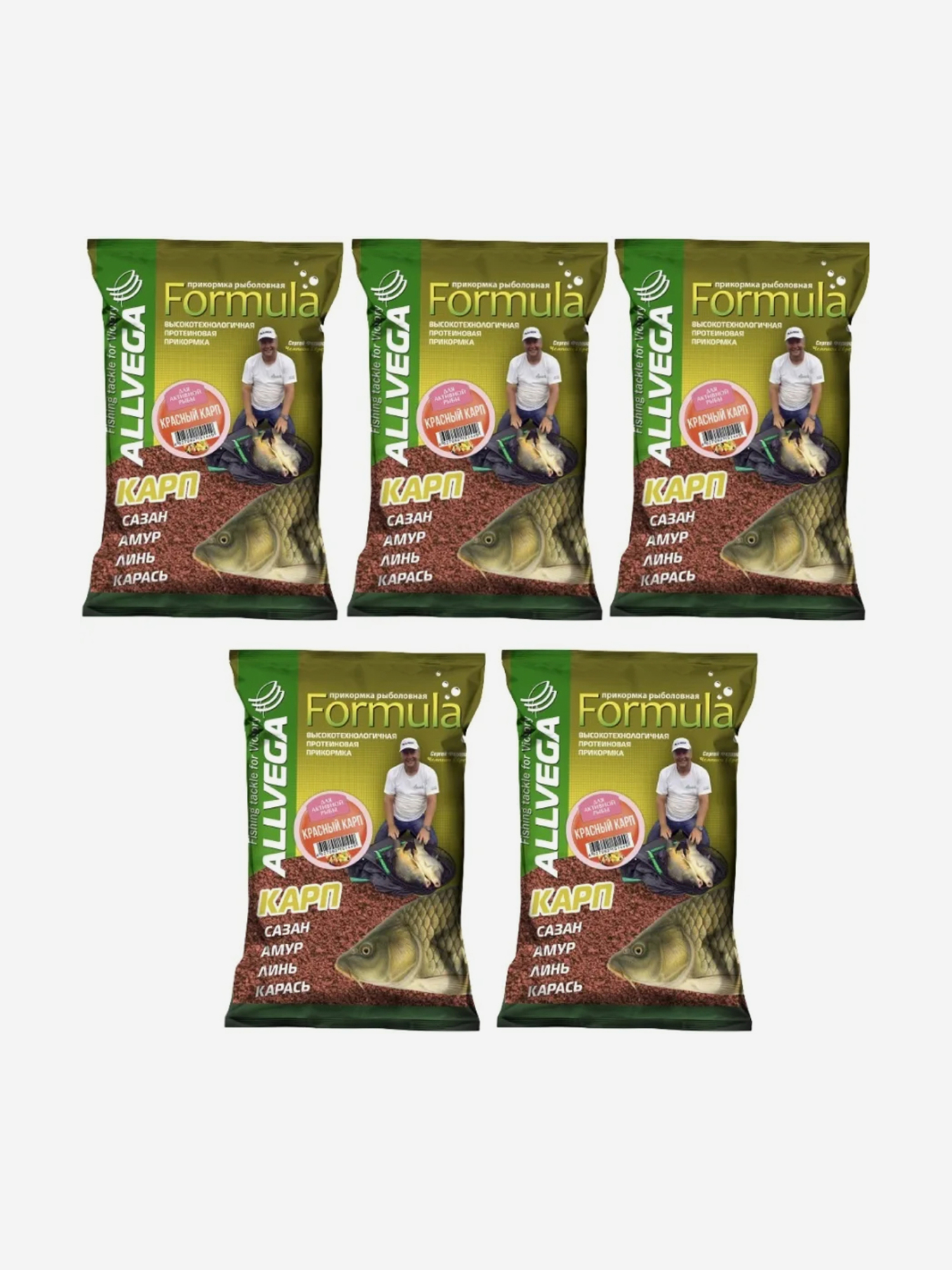 

Прикормка ALLVEGA "Formula Red Carp" 0,9кг (КРАСНЫЙ КАРП) 5 пакетов по 0,9 кг, Коричневый