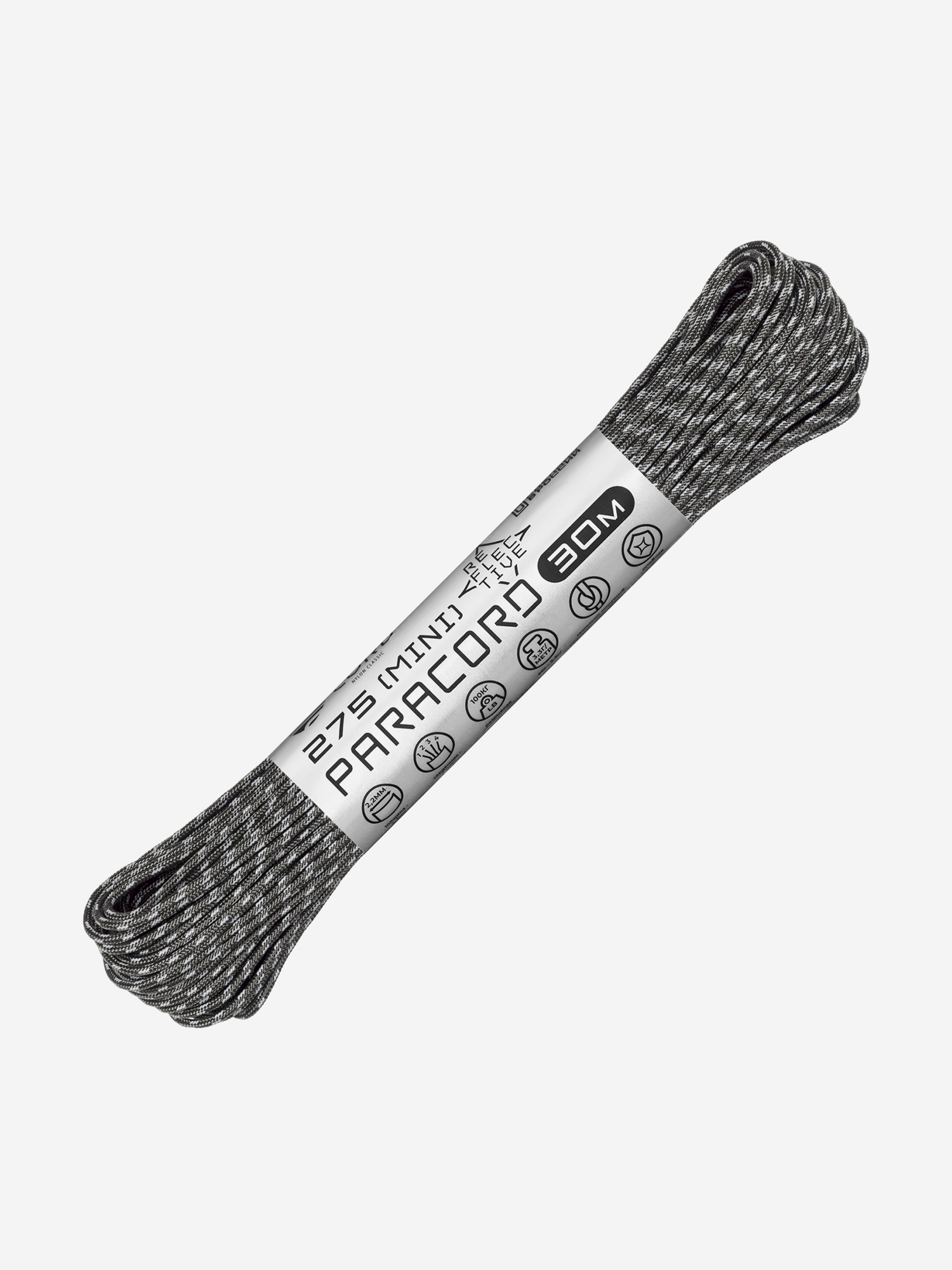 

Паракорд 275 (мини) CORD nylon 30м RUS световозвращающий (graphite), Серый