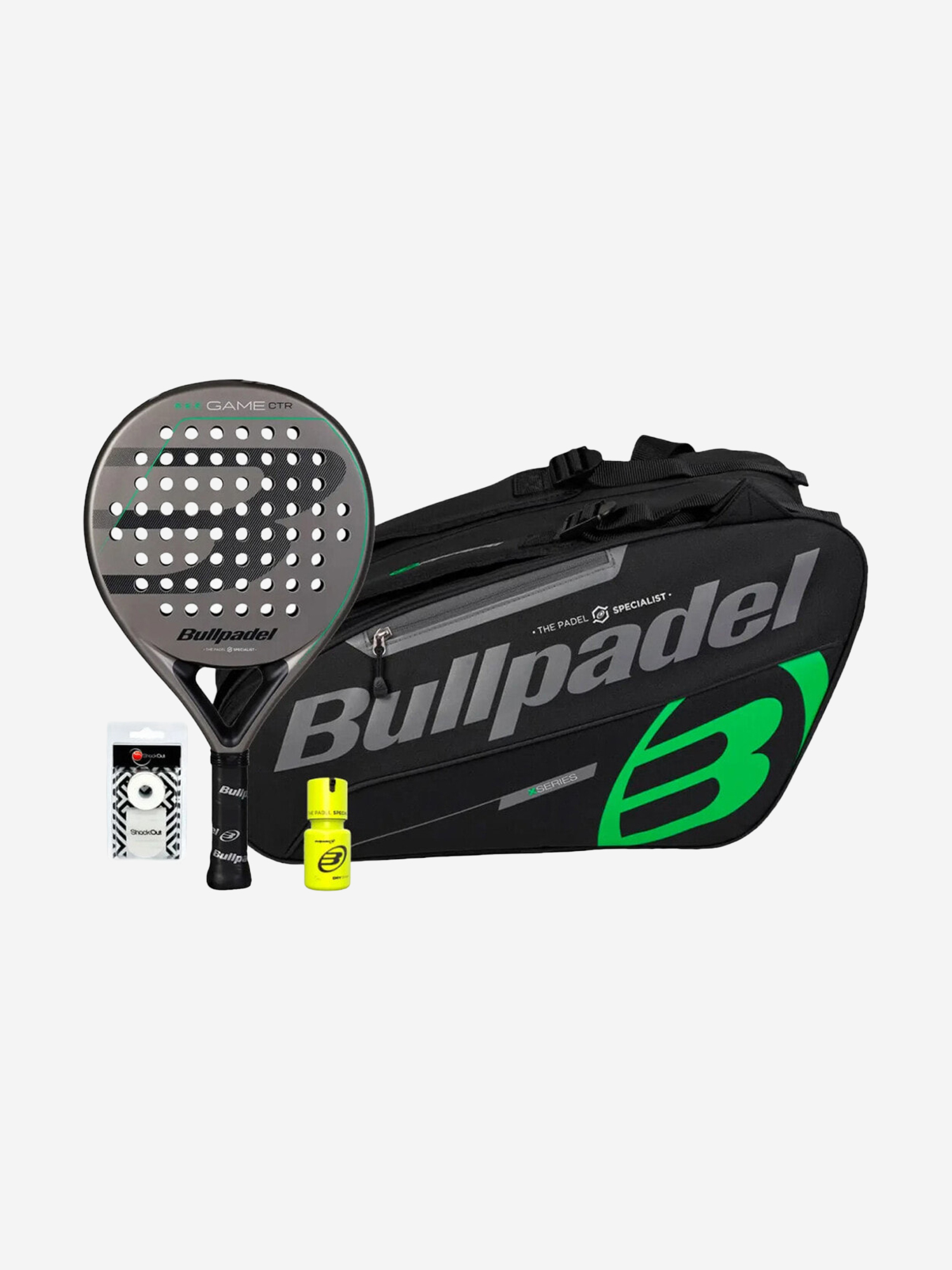 Изображение товара Ракетка для падел тенниса BULLPADEL GAME CTR GRAY BLACK DRY GRIP