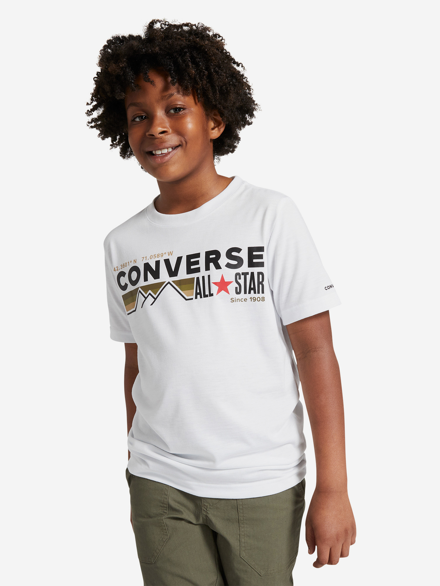 

Футболка для мальчиков Converse Wordmark Chest Stripe, Белый