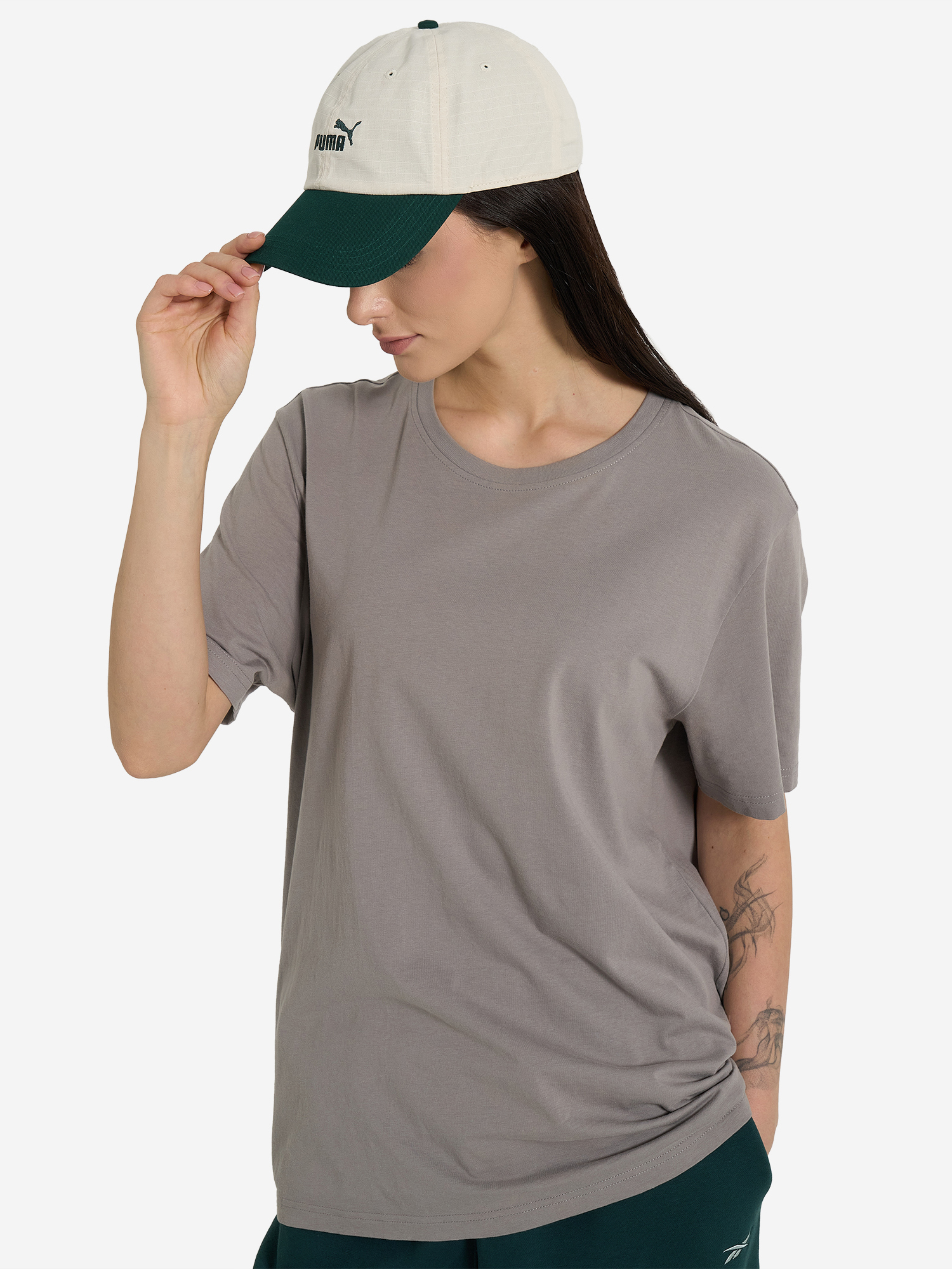 фото Бейсболка puma ess no 1 color block dad, бежевый