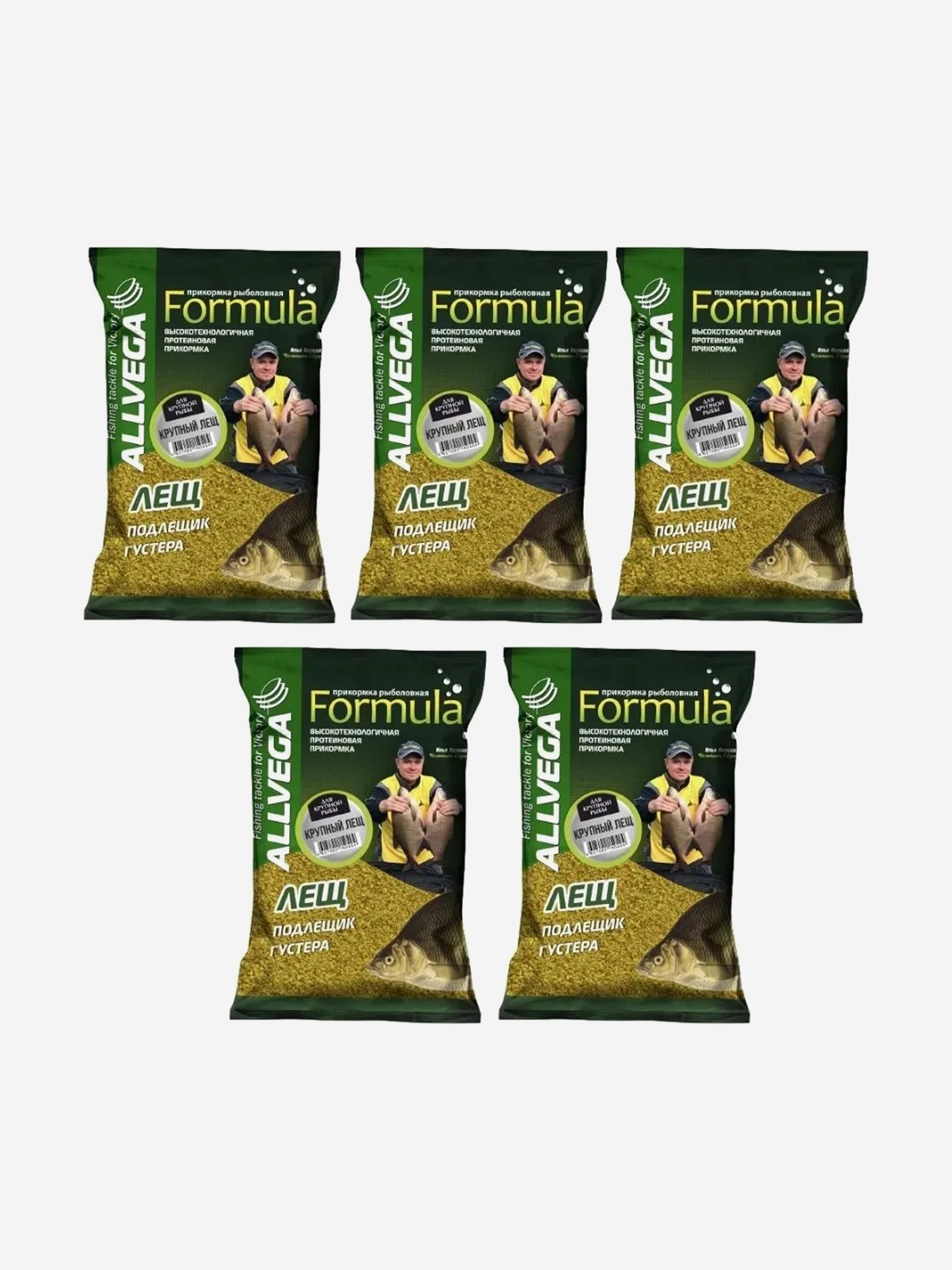 

Прикормка ALLVEGA "Formula Big Bream" 0,9кг (КРУПНЫЙ ЛЕЩ) 5 пакетов по 0,9 кг, Желтый