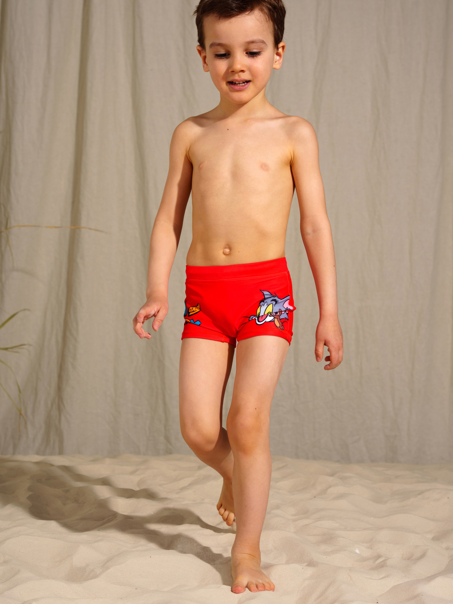 Плавки-шорты трикотажные Playtoday для мальчиков «8», Красный