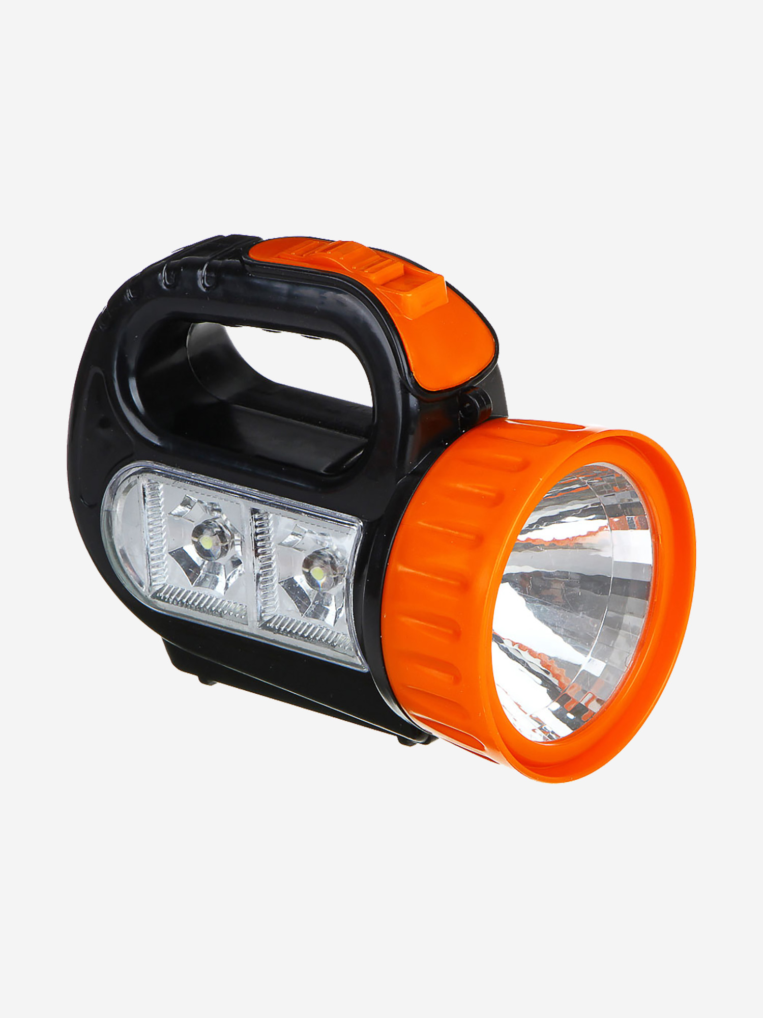ЕРМАК Фонарь прожектор, 1 LED + 2 LED, 1+2 Вт, 3xАА, 12х10х5см, пластик, Черный фонарь ручной встроенный аккумулятор облик зарядка от сети 220 в пластик оранжевый 207