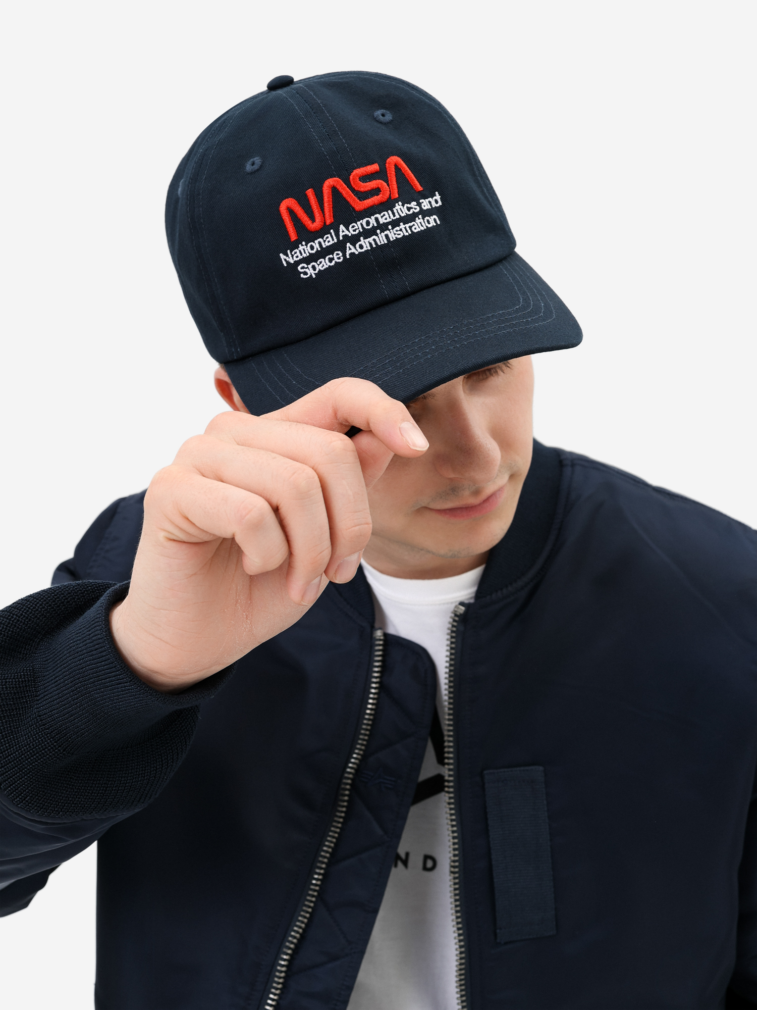 Бейсболка NASA Worm Logo Alpha Industries, Синий UAN53000WDSJA4R-RB, размер 48-62 - фото 2