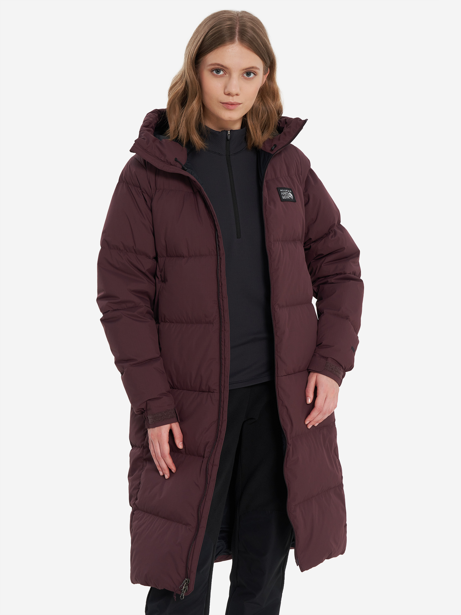 Изображение товара Пуховик женский Mountain Hardwear Nevadan Down Long Parka темно-фиолетовый Изображение товара Пуховик женский Mountain Hardwear Nevadan Down Long Parka темно-фиолетовый