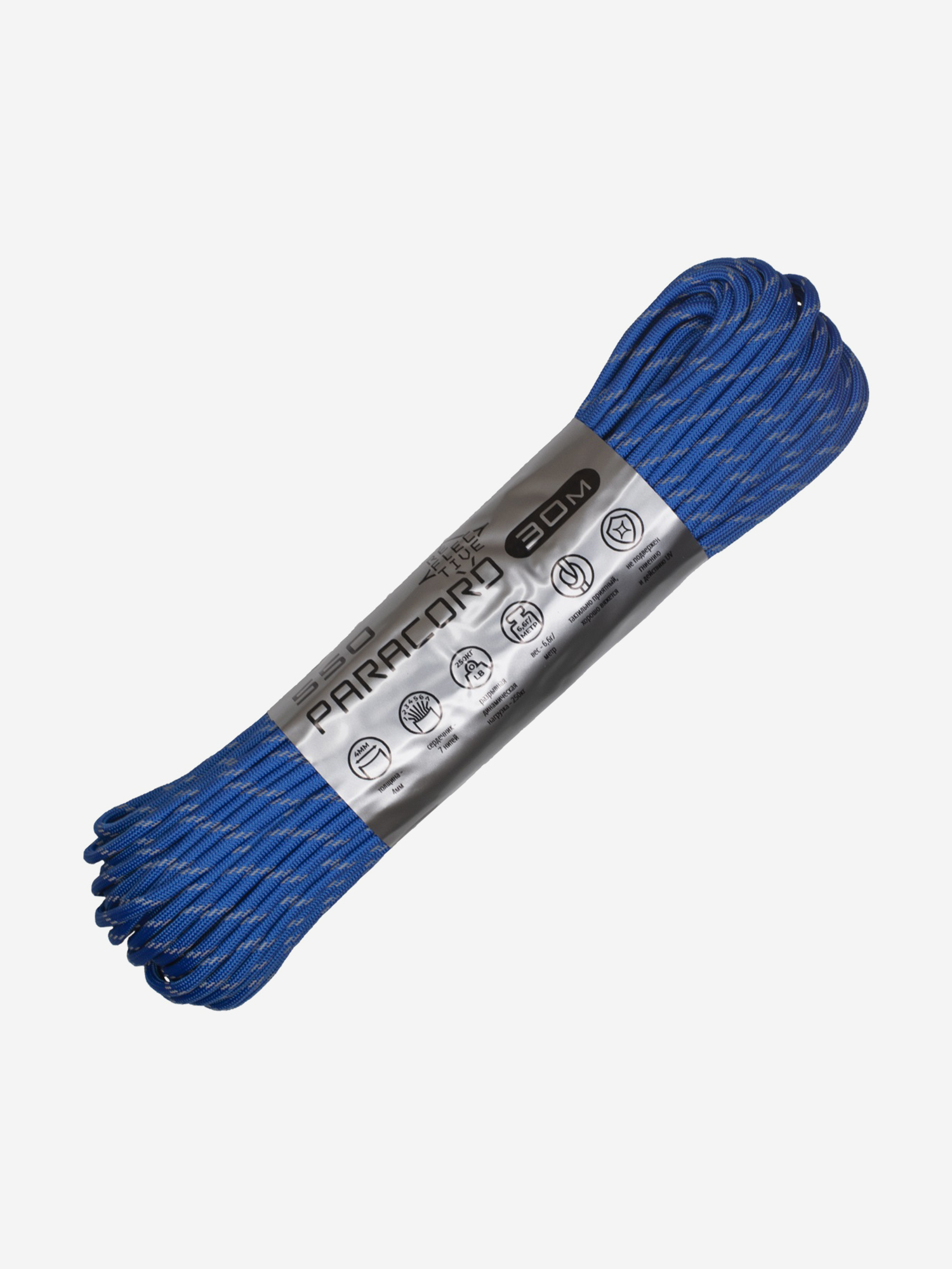 

Паракорд 550 CORD nylon 30м RUS световозвращающий (blue), Синий