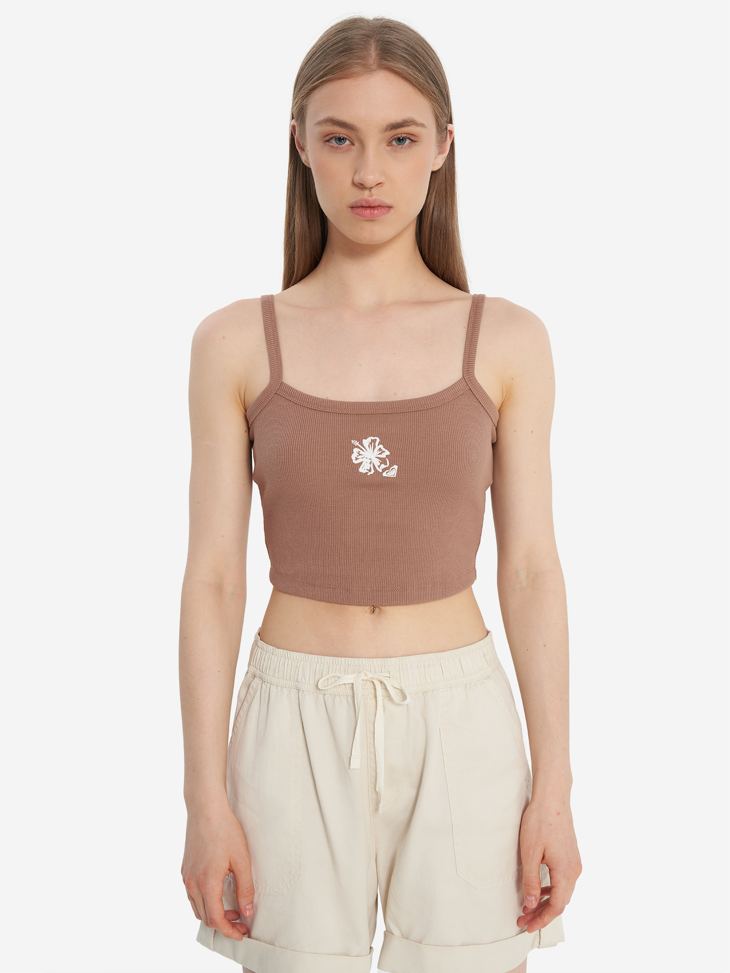 фото Майка женская roxy summer soul cami, коричневый