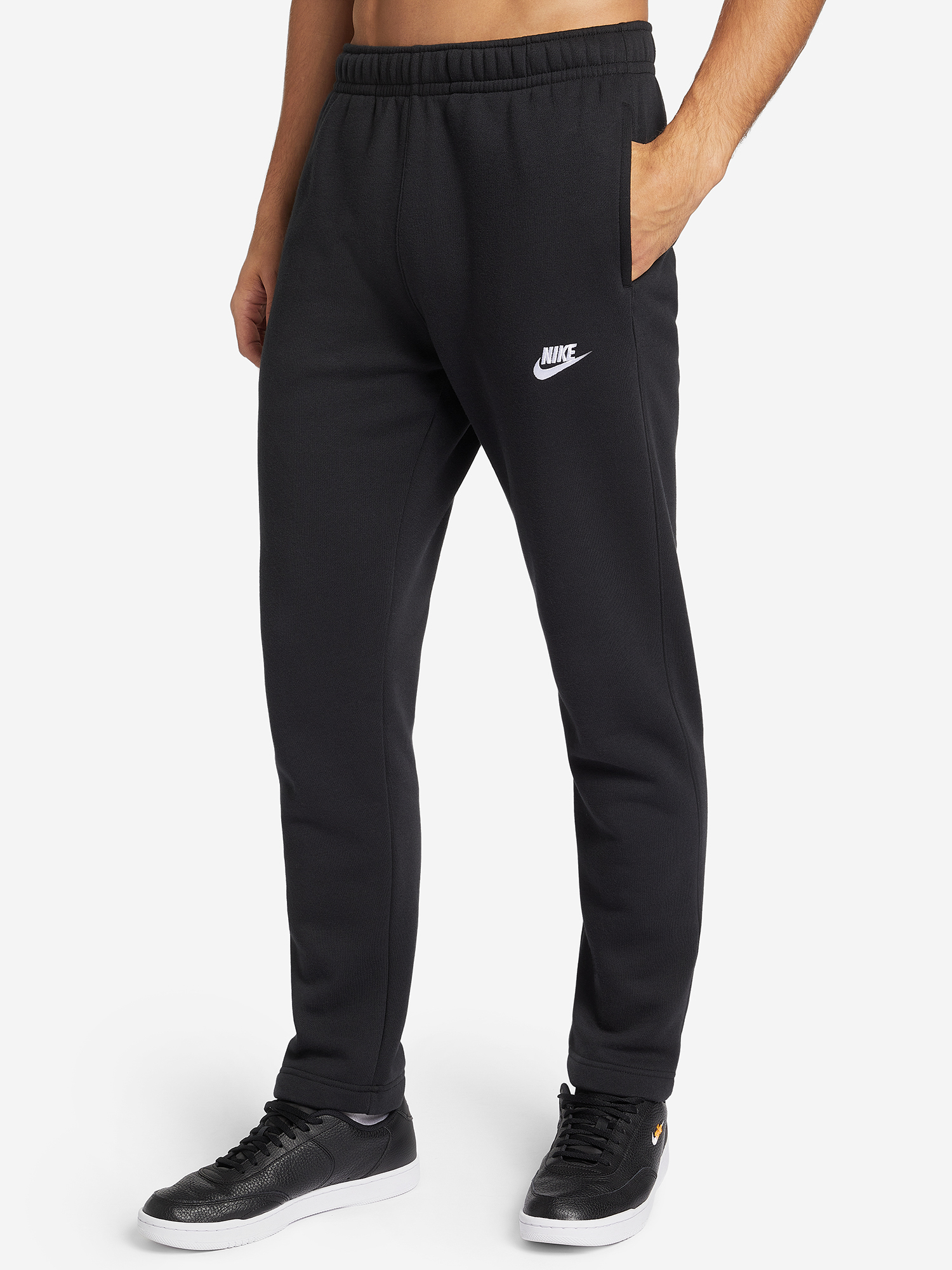 Брюки флисовые мужские Nike Sportswear Club Fleece, Черный брюки мужские nike sportswear club fleece