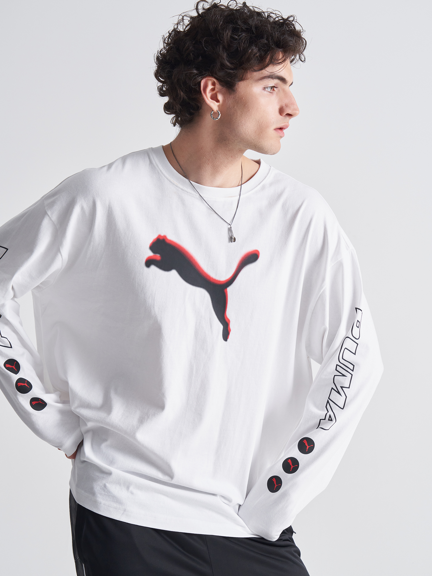 Лонгслив мужской PUMA Graphic, Белый