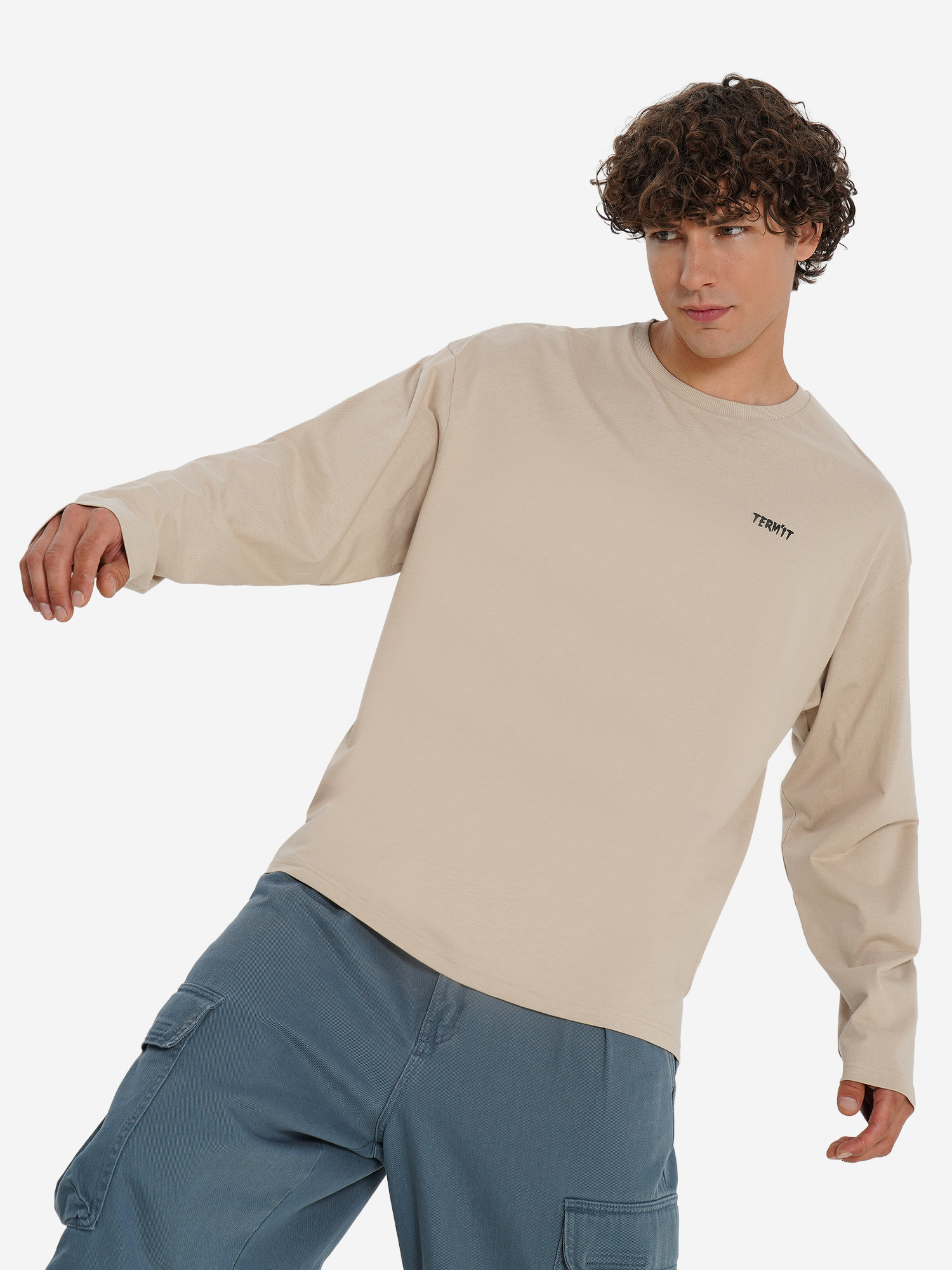 Лонгслив мужской оверсайз Termit, бежевый, арт. 23137