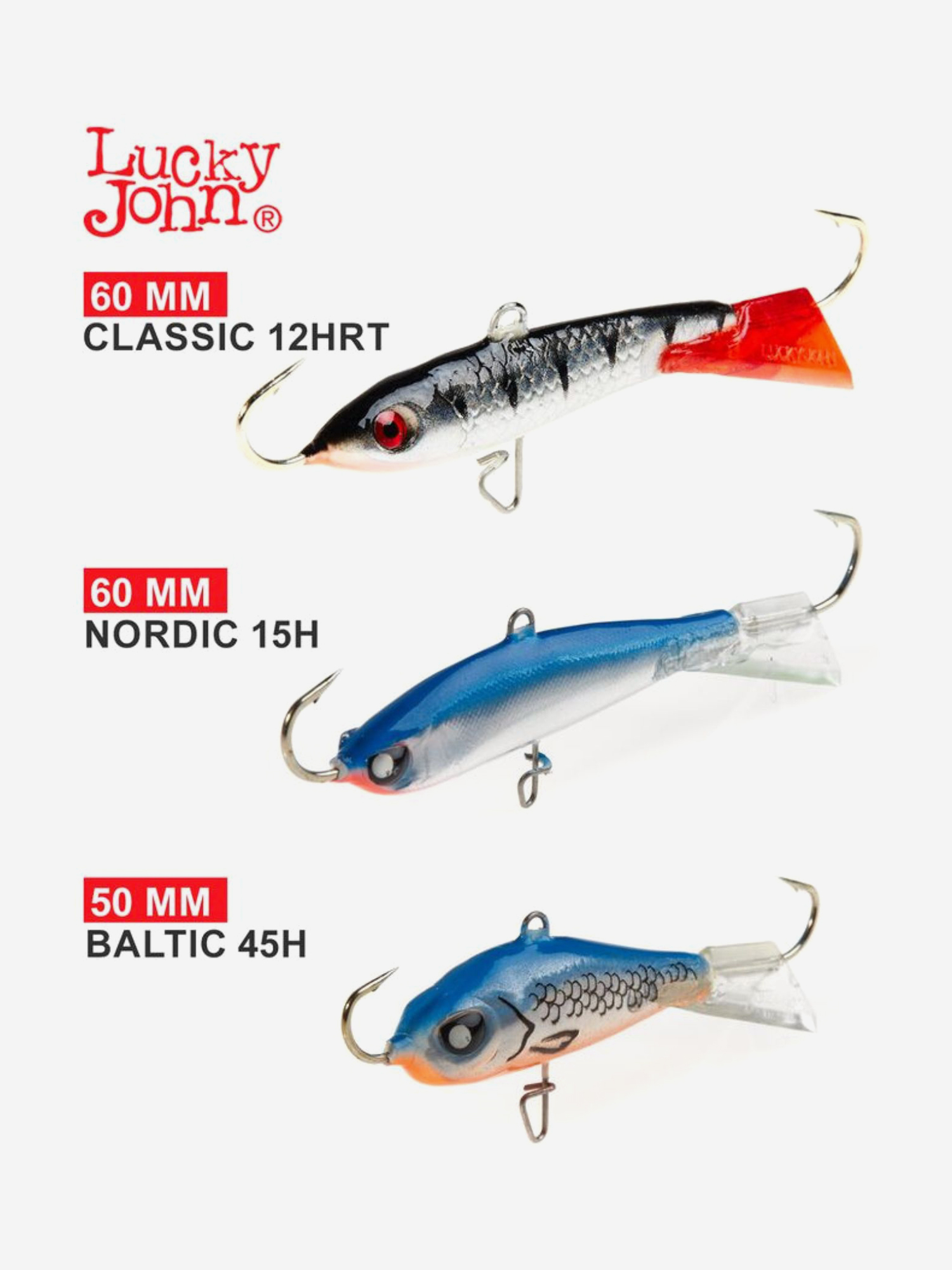 Изображение товара Балансиры Lucky John 3 шт набор для рыбалки судака зимняя ловля