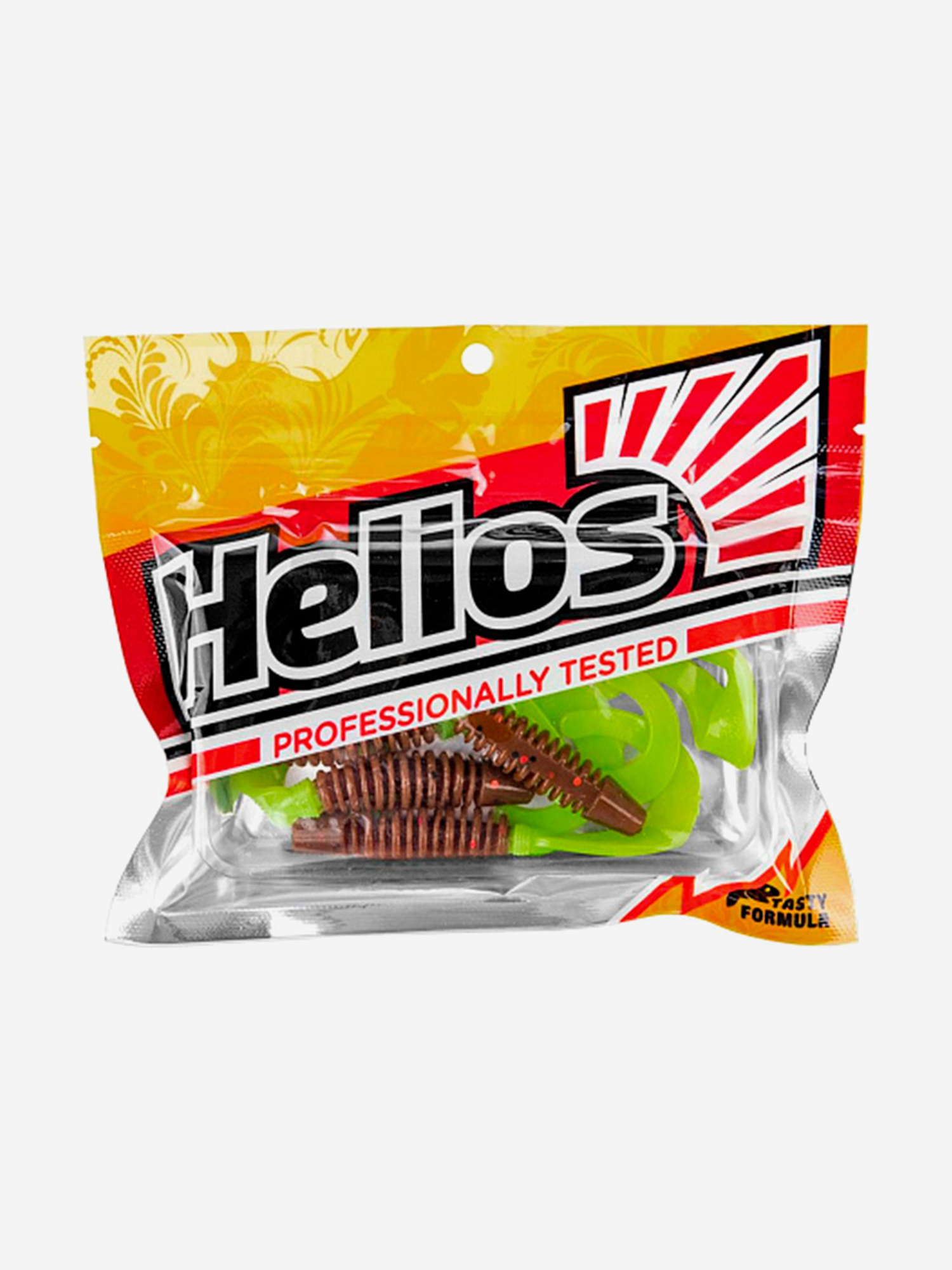 Изображение товара Мягкая приманка Helios Din, 3,11" / 7,9 см, Rusty Gold & Lime, 6 штук (HS-33-017), Коричневый/зеленый