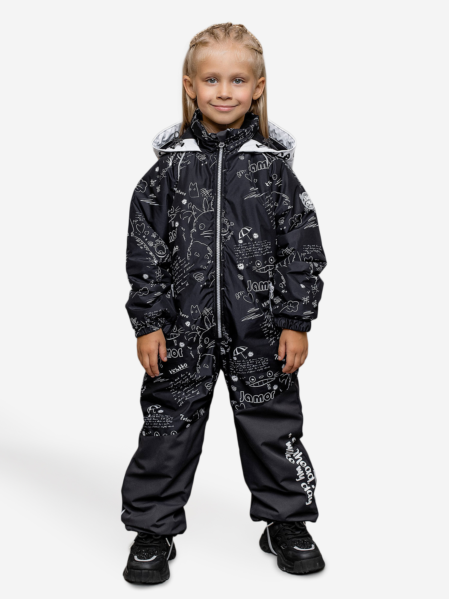 Изображение товара Комбинезон для девочки batik Риока принт черный