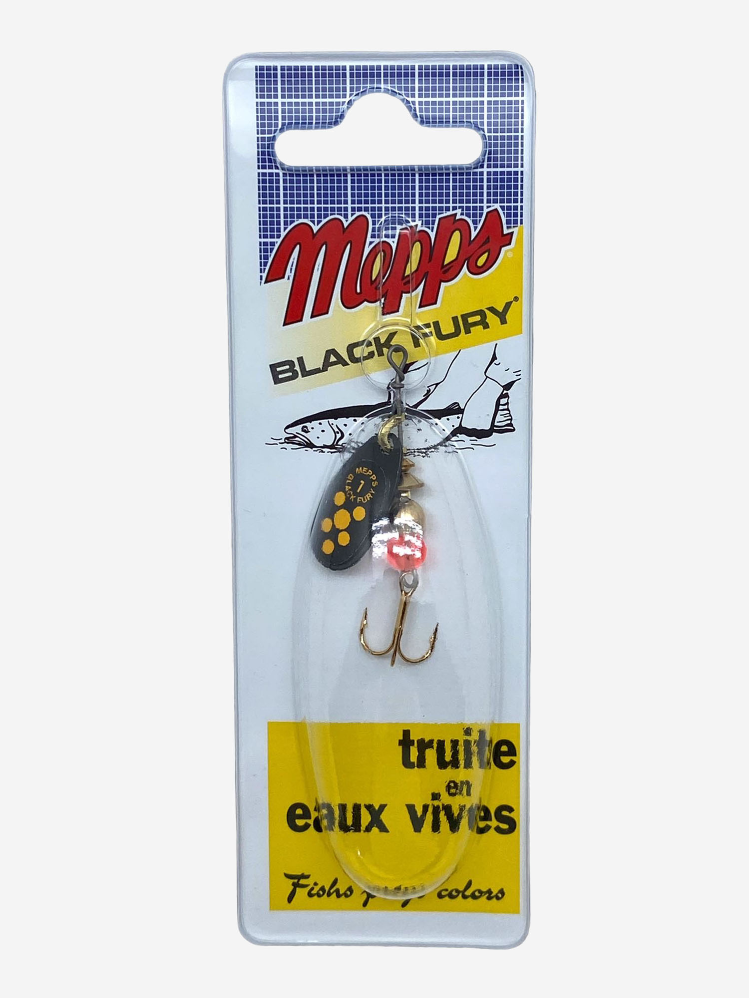 

Блесна вращающаяся MEPPS "Black Fury JAUNE NR" №1 (3.5 г) блистер, Черный