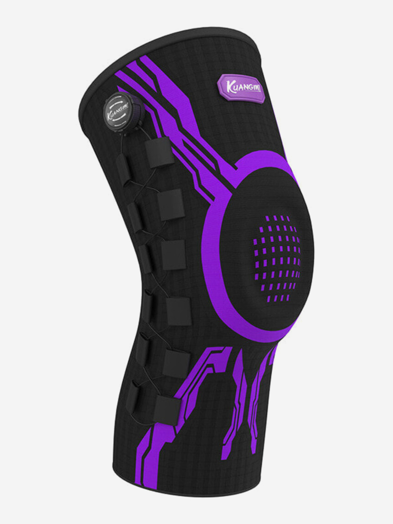 Изображение товара Наколенник Kuangmi KMH752DA-LEFT-1DESTK0P-BLACK-PURPLE с компрессией для колена