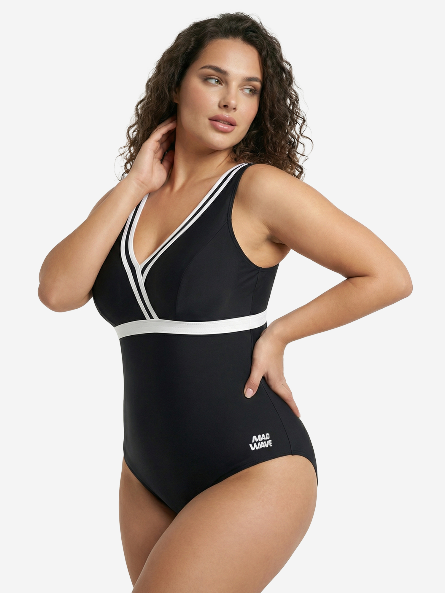 Купальник слитный женский Mad Wave Shape HiClo, черный, арт. M014416M41-01W