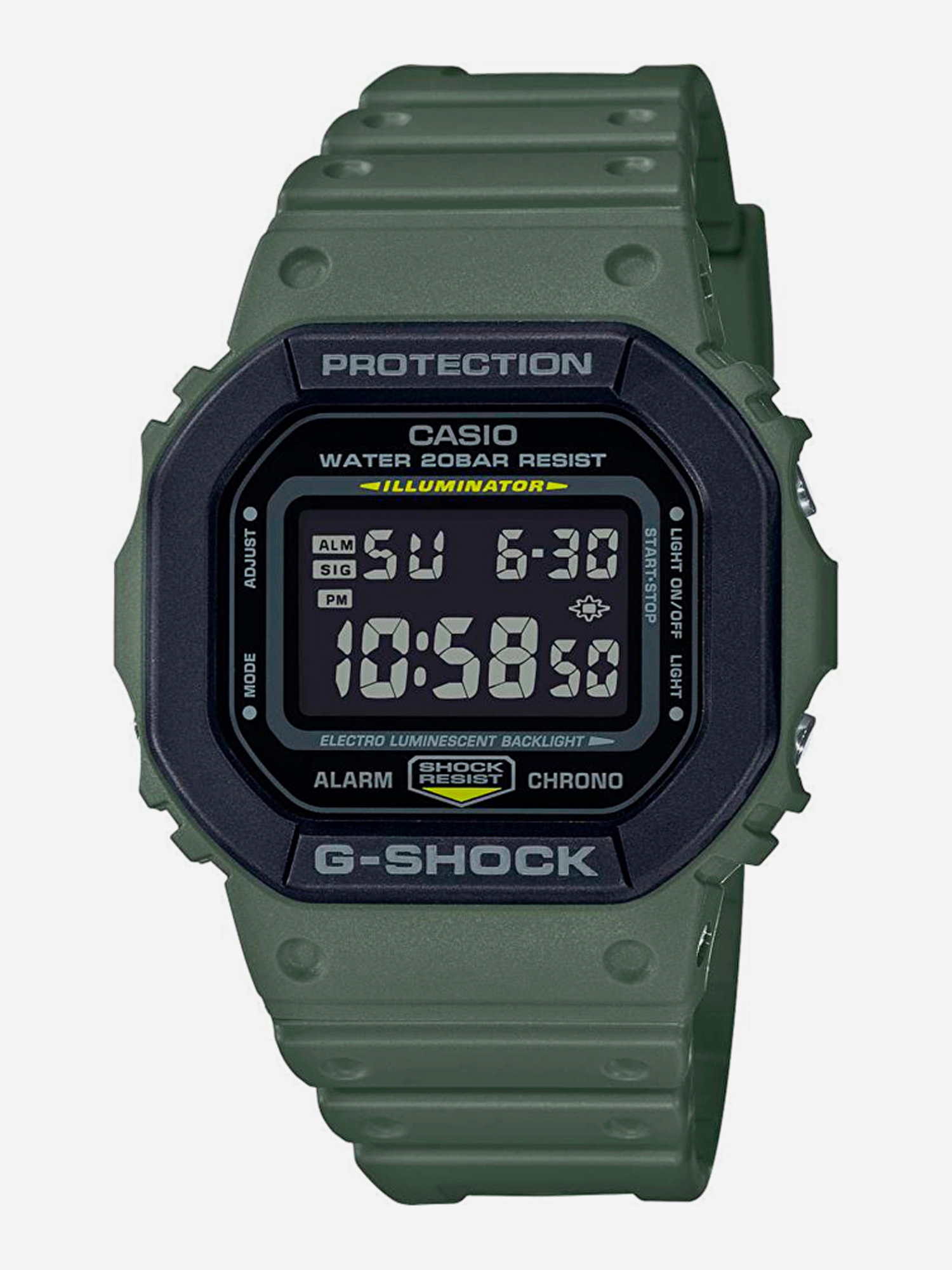 

Спортивные часы CASIO DW-5610SU-3E, Зеленый